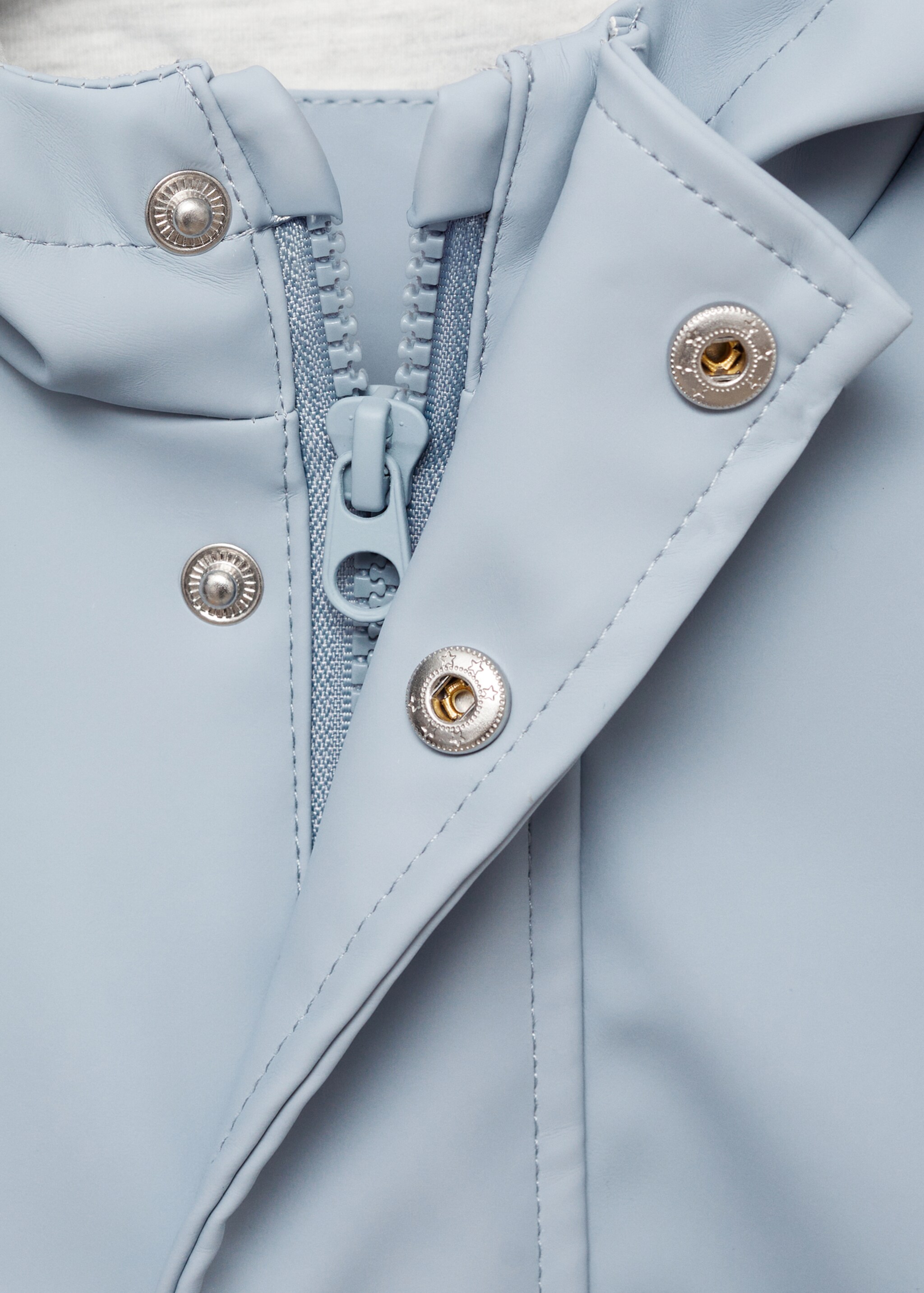 Water-repellent quilted jacket - Details of the article 8, Sky Blue. Ref: 87024792-00.