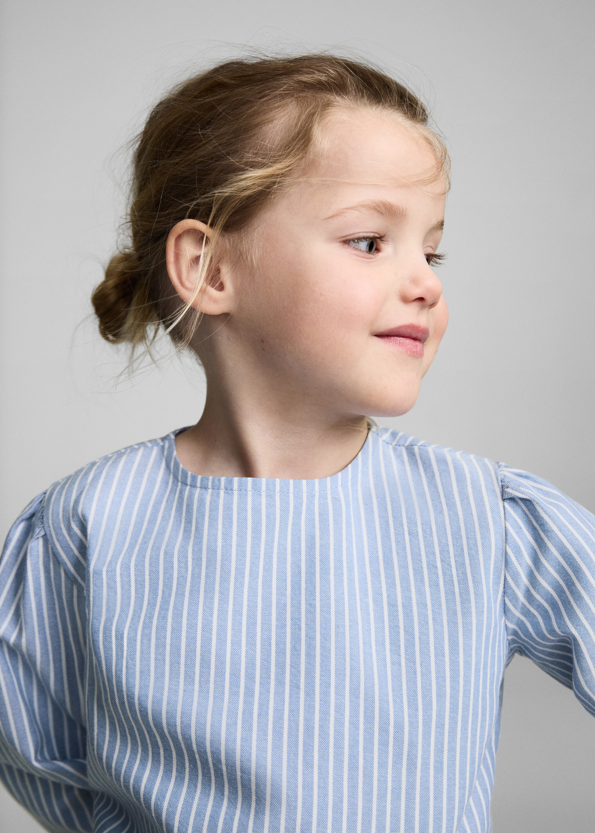 Μπλούζα ριγέ βαμβακερή - Λεπτομέρεια του προϊόντος 1, Μπλε Λουλακί. Ref: 87024796-00.