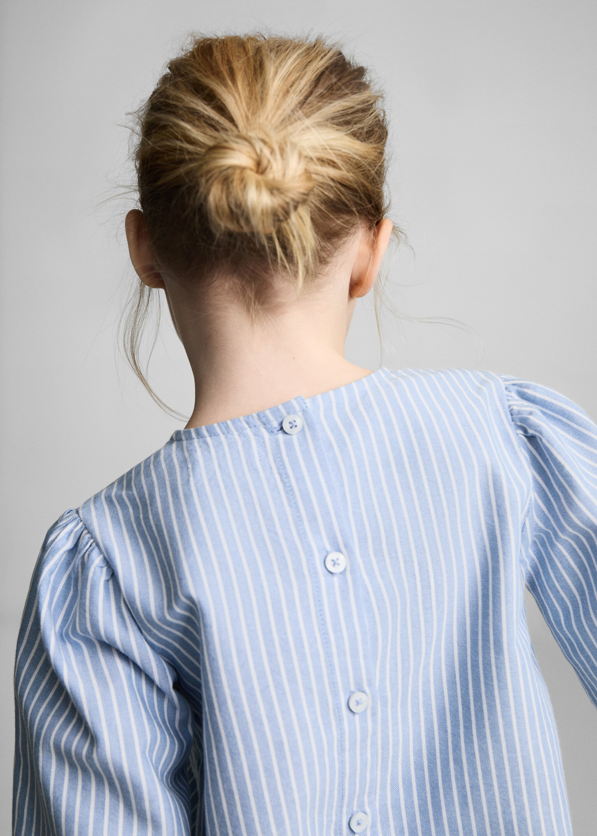 Μπλούζα ριγέ βαμβακερή - Πίσω όψη προϊόντος, Μπλε Λουλακί. Ref: 87024796-00.