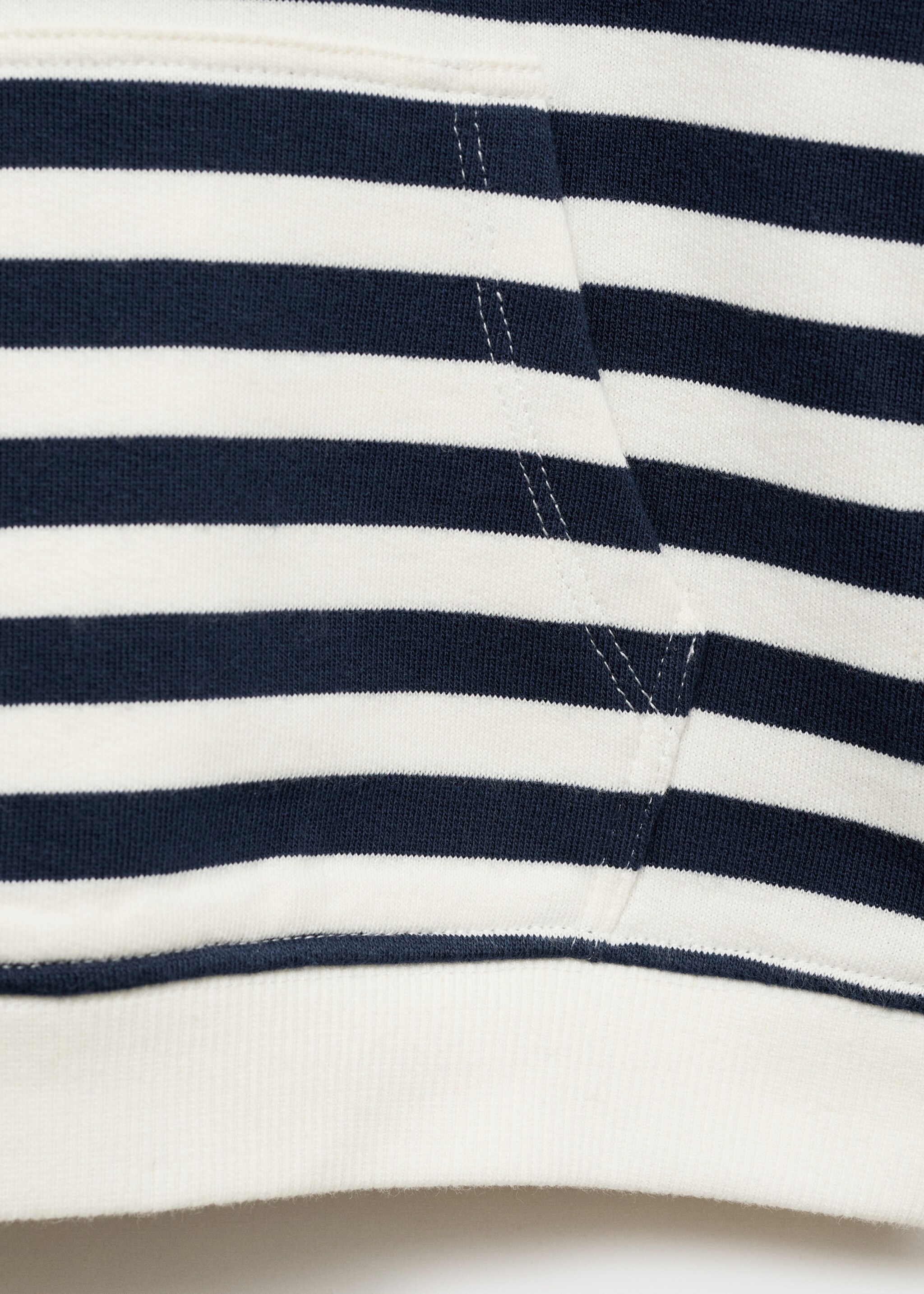 Striped hooded sweatshirt - Details of the article 0, Dark Navy. Ref: 87024798-00.