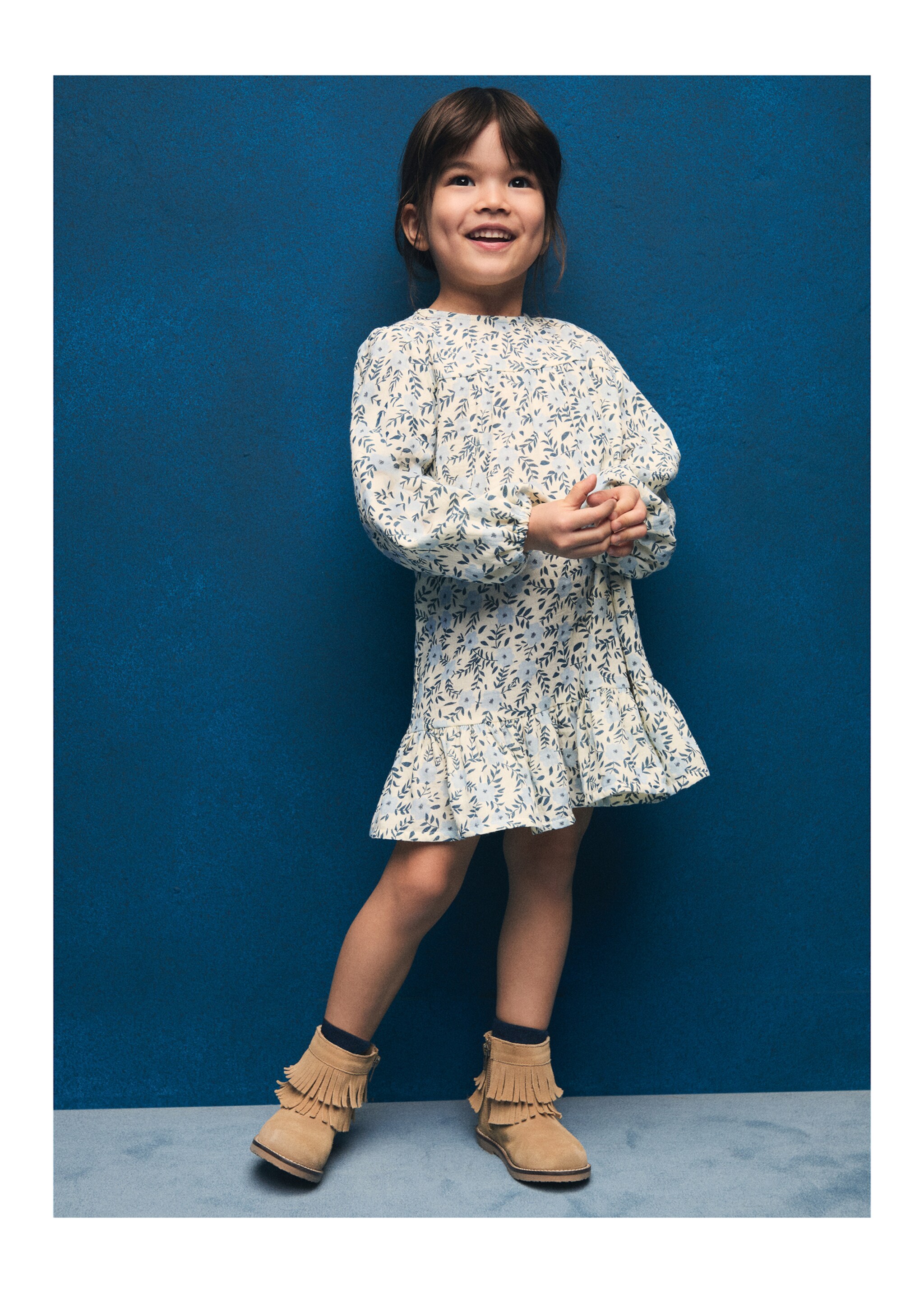 Printed cotton dress - Details of the article 5, Ecru. Ref: 87024799-00.