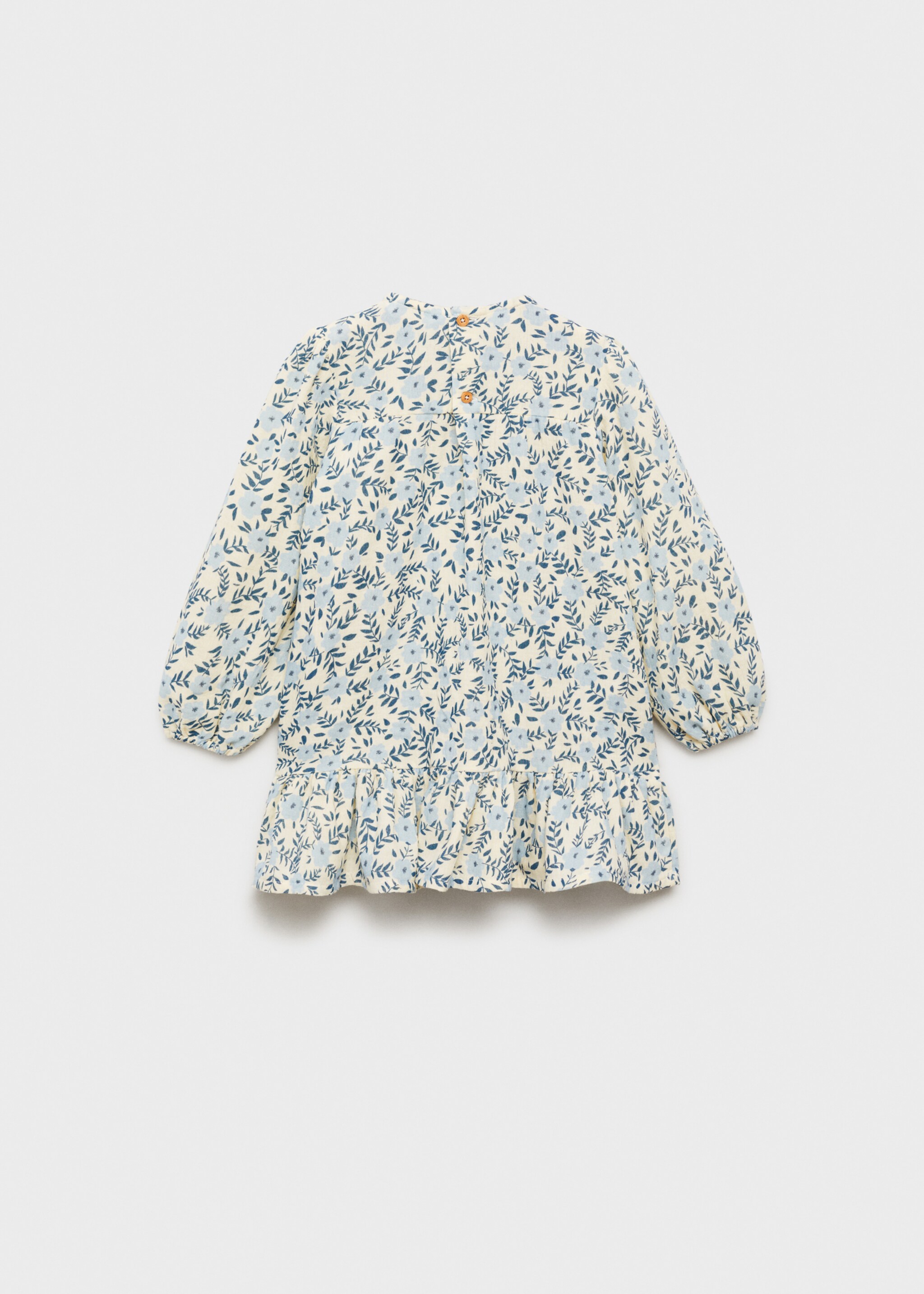 Printed cotton dress - Reverse of the article, Ecru. Ref: 87024799-00.