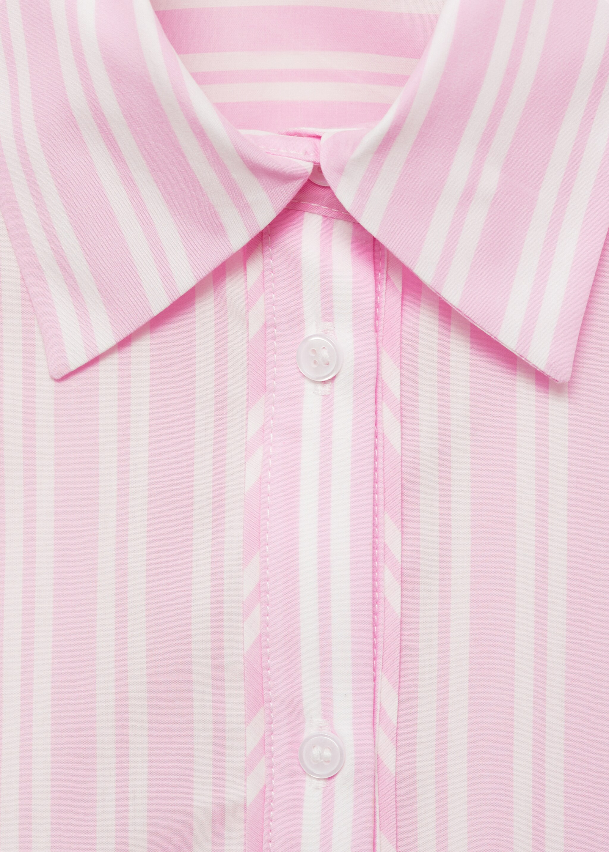 Recht gestreept overhemd - Detail van het artikel 8, Roze. Ref: 87024806-00.