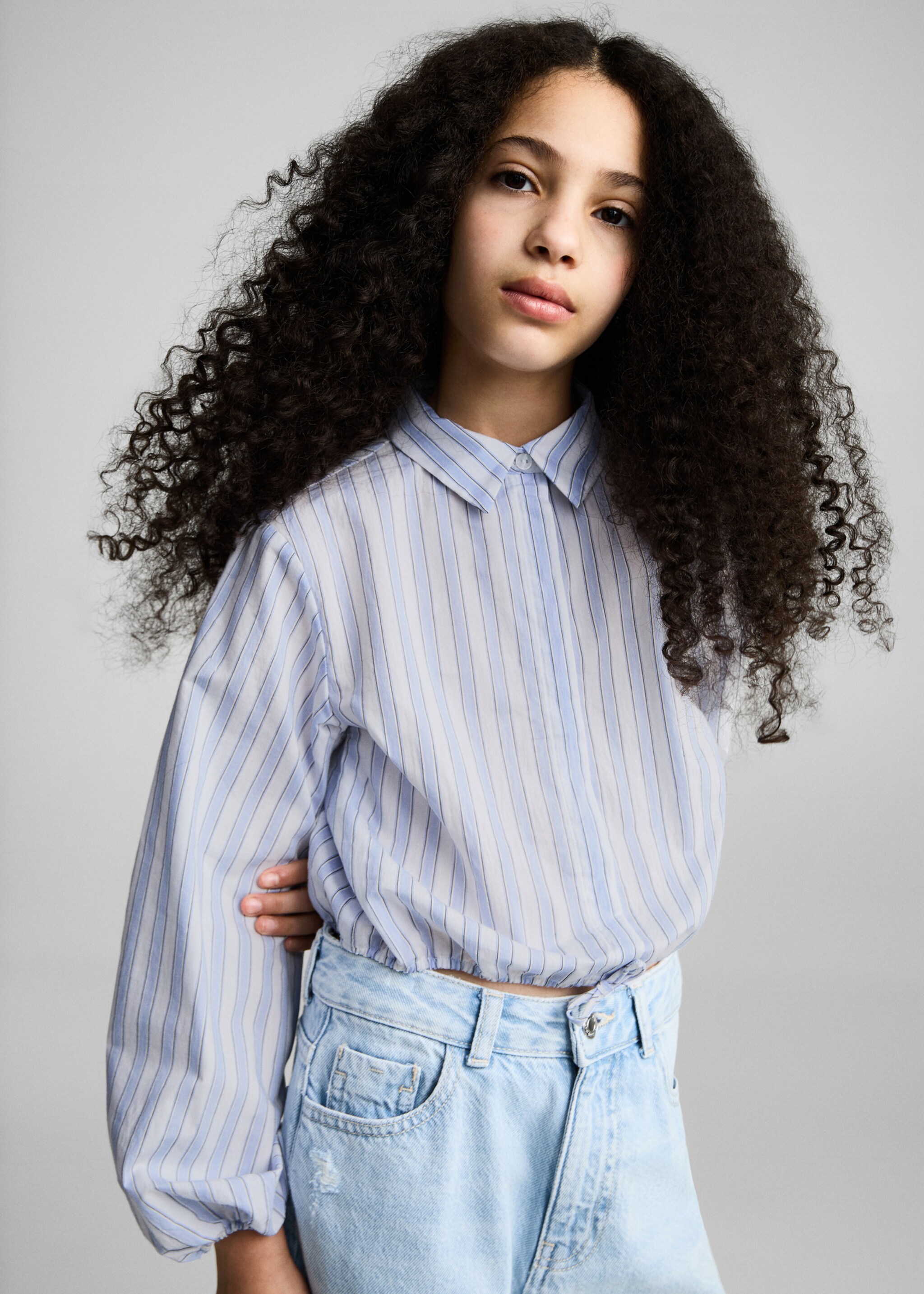 Hemd mit verstellbarer Taille - Mittlere Ansicht, Blau. Ref: 87024807-00.