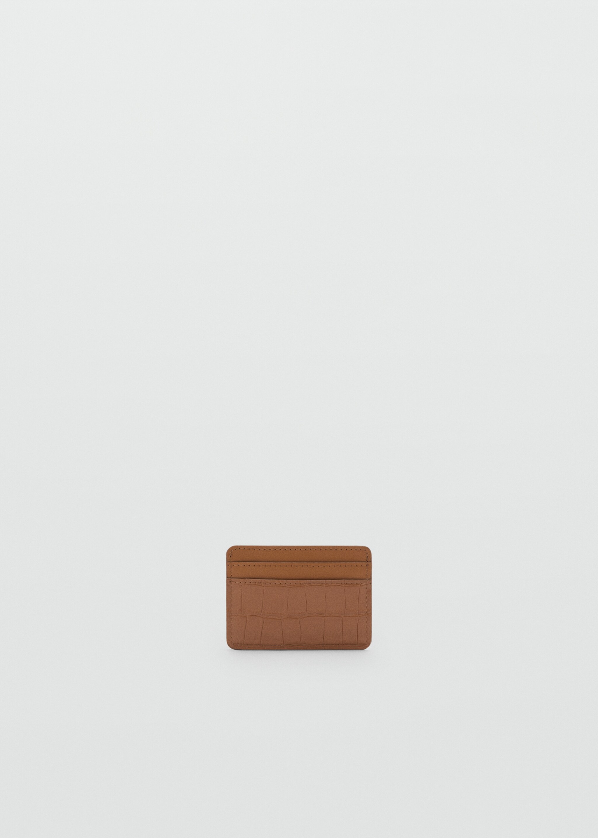 Coco faux-leather card holder - Details of the article 2, Medium Brown. Ref: 87024810-00.