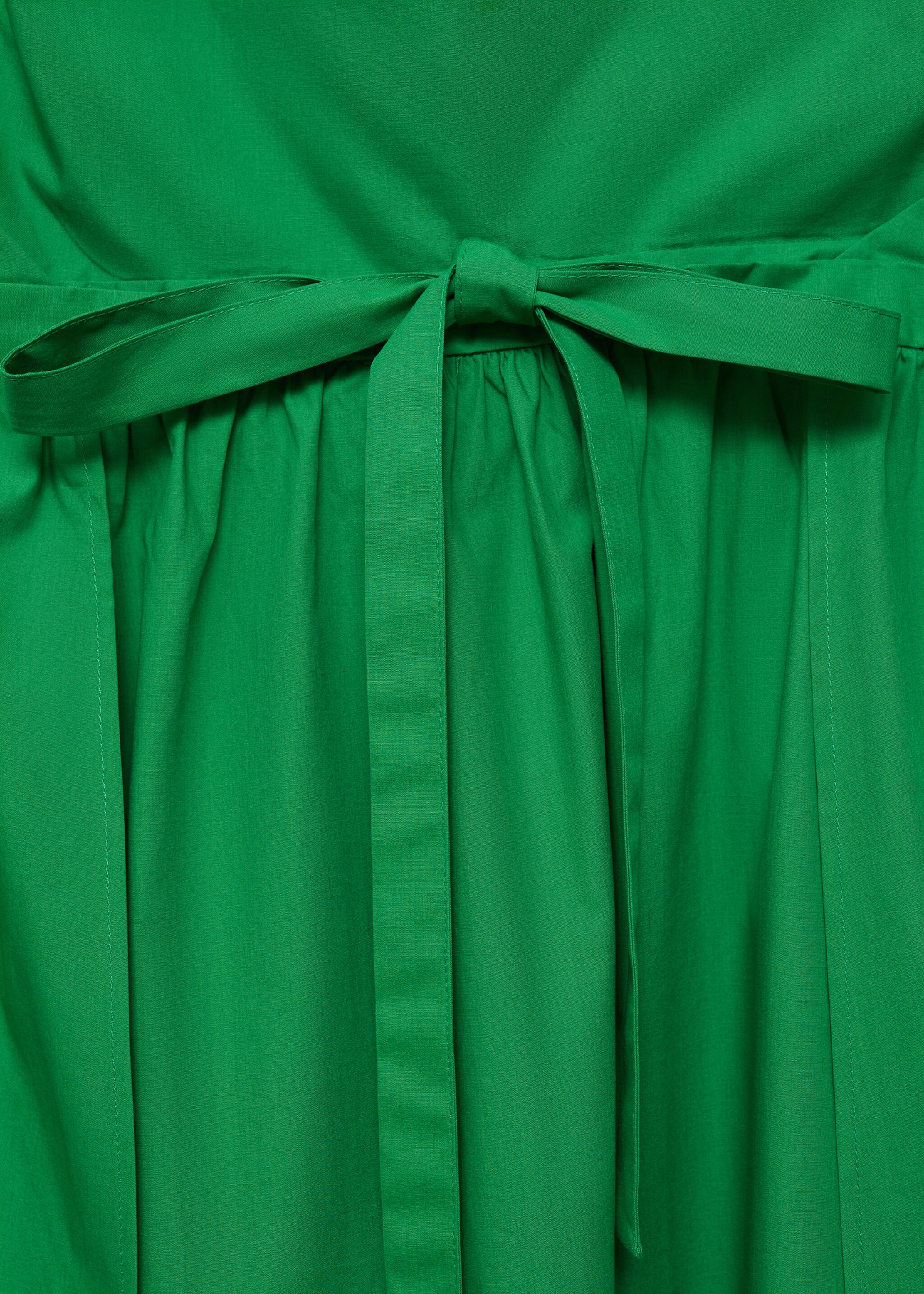 Flared bow dress - Details of the article 8, Green. Ref: 87024811-00.