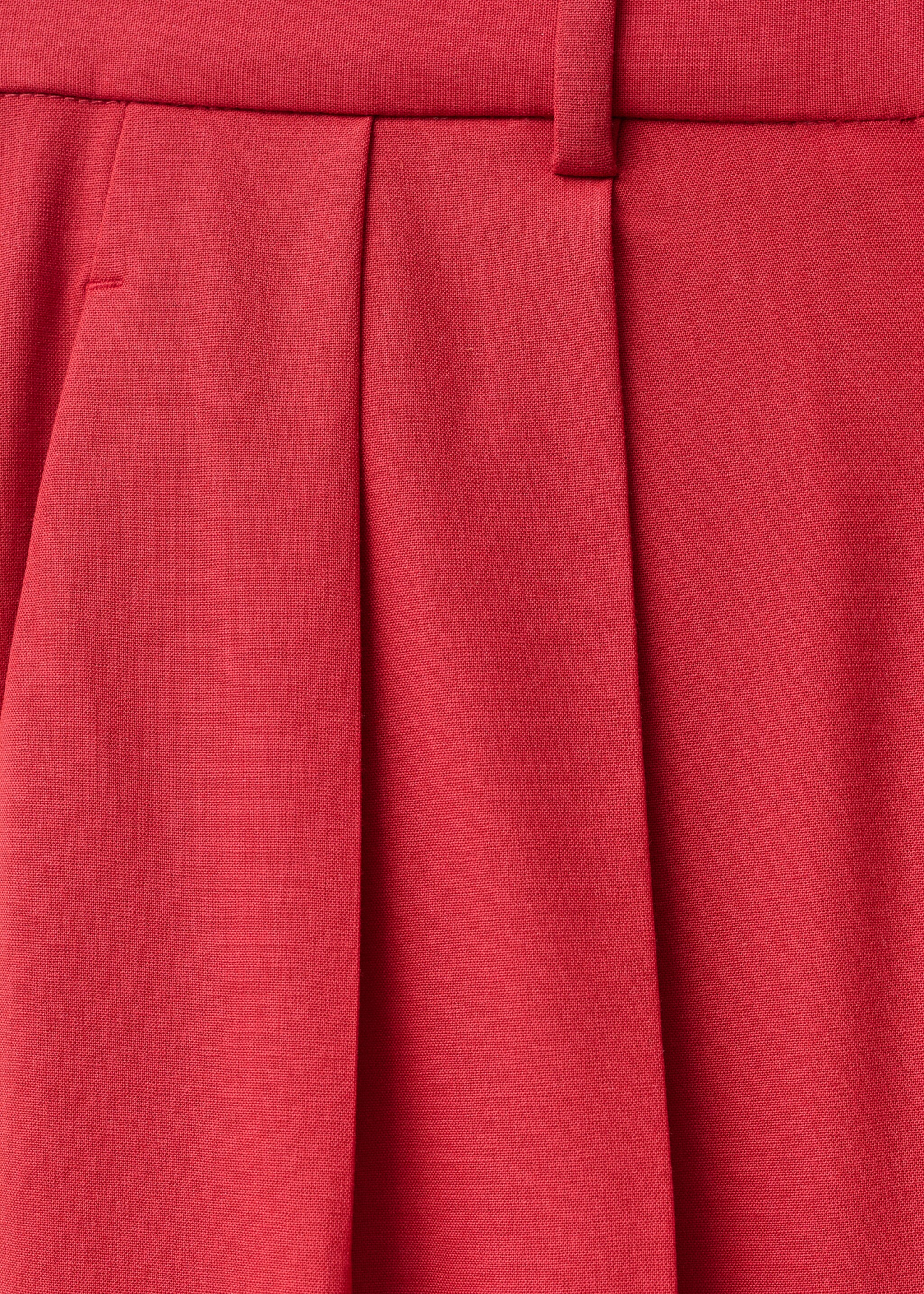 Wide leg wool-blend suit trousers - Details of the article 8, Red. Ref: 87024813-00.