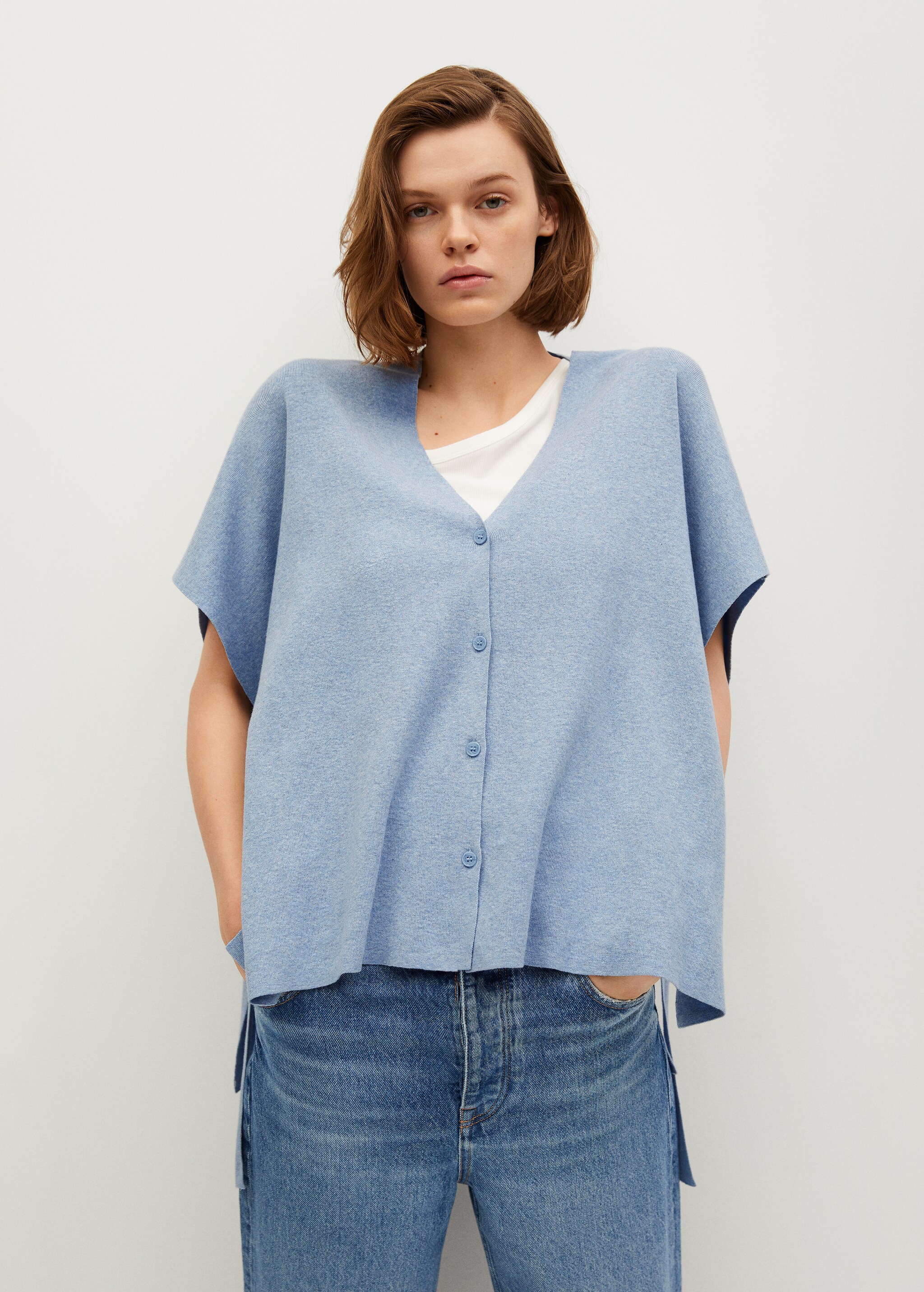 Cárdigan fluido oversize - Plano medio