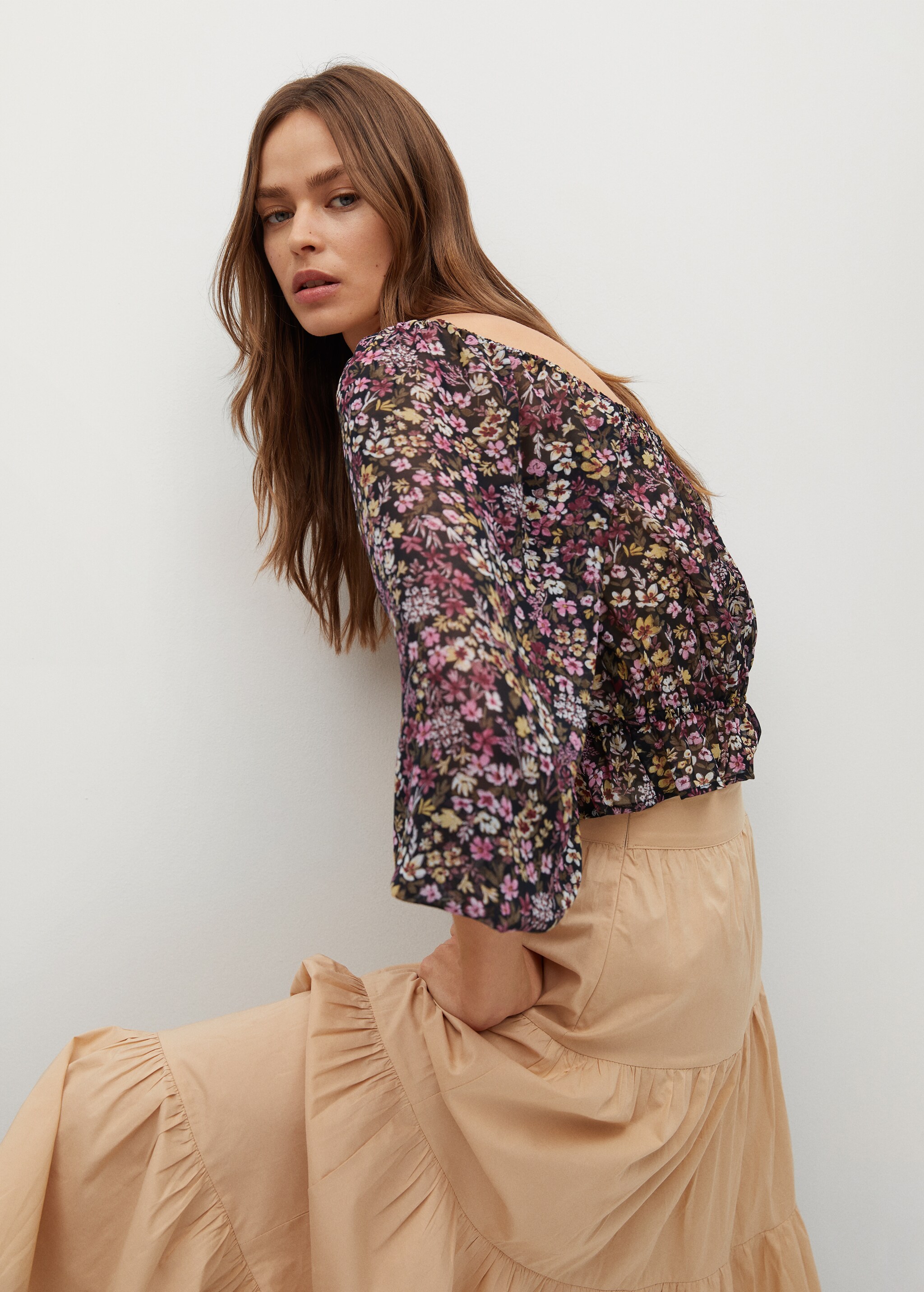 Blusa off-shoulder estampada - Detalle del artículo 1