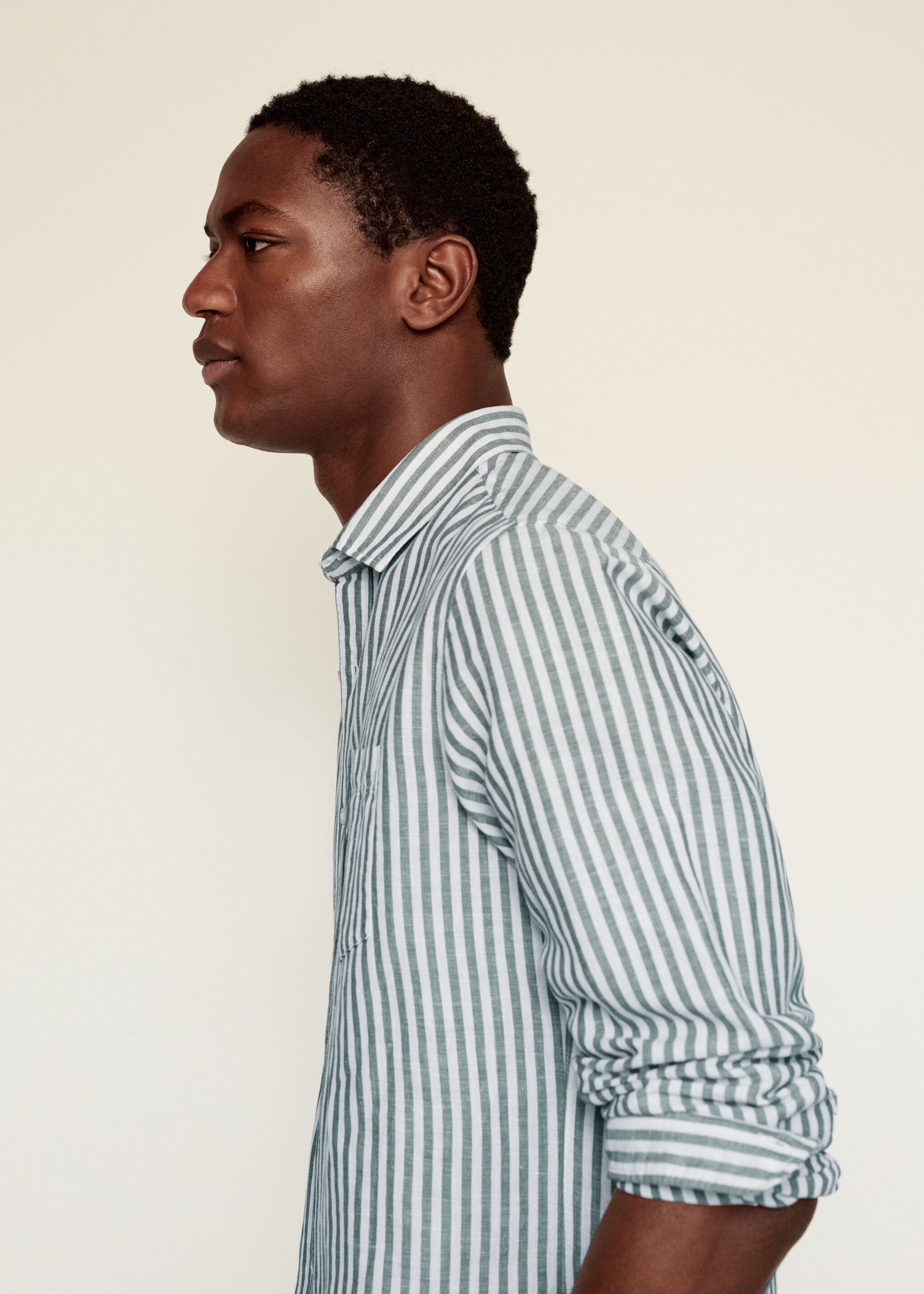 Camisa regular fit lino rayas  - Detalle del artículo 2
