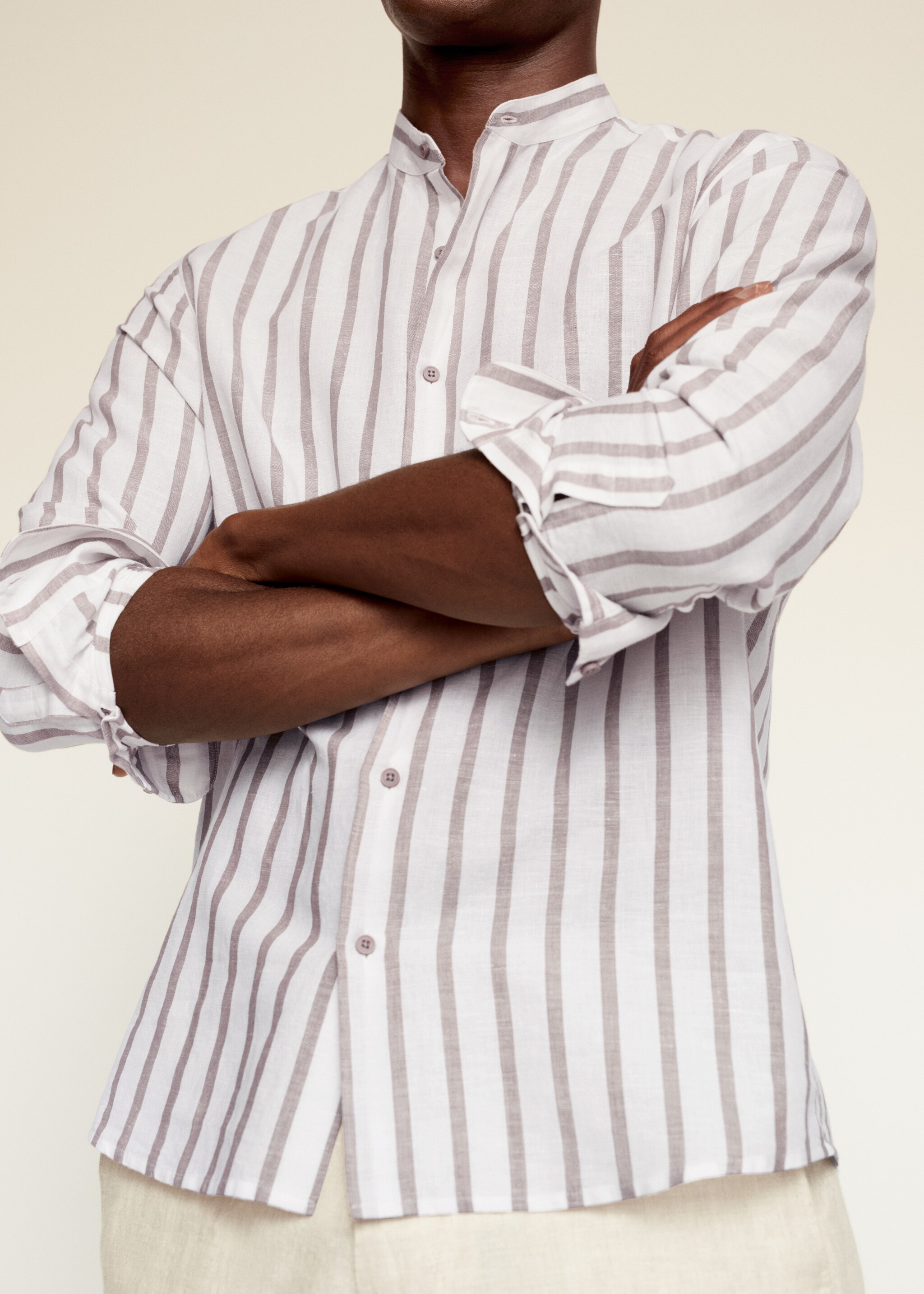 Camisa regular fit lino cuello mao - Detalle del artículo 3