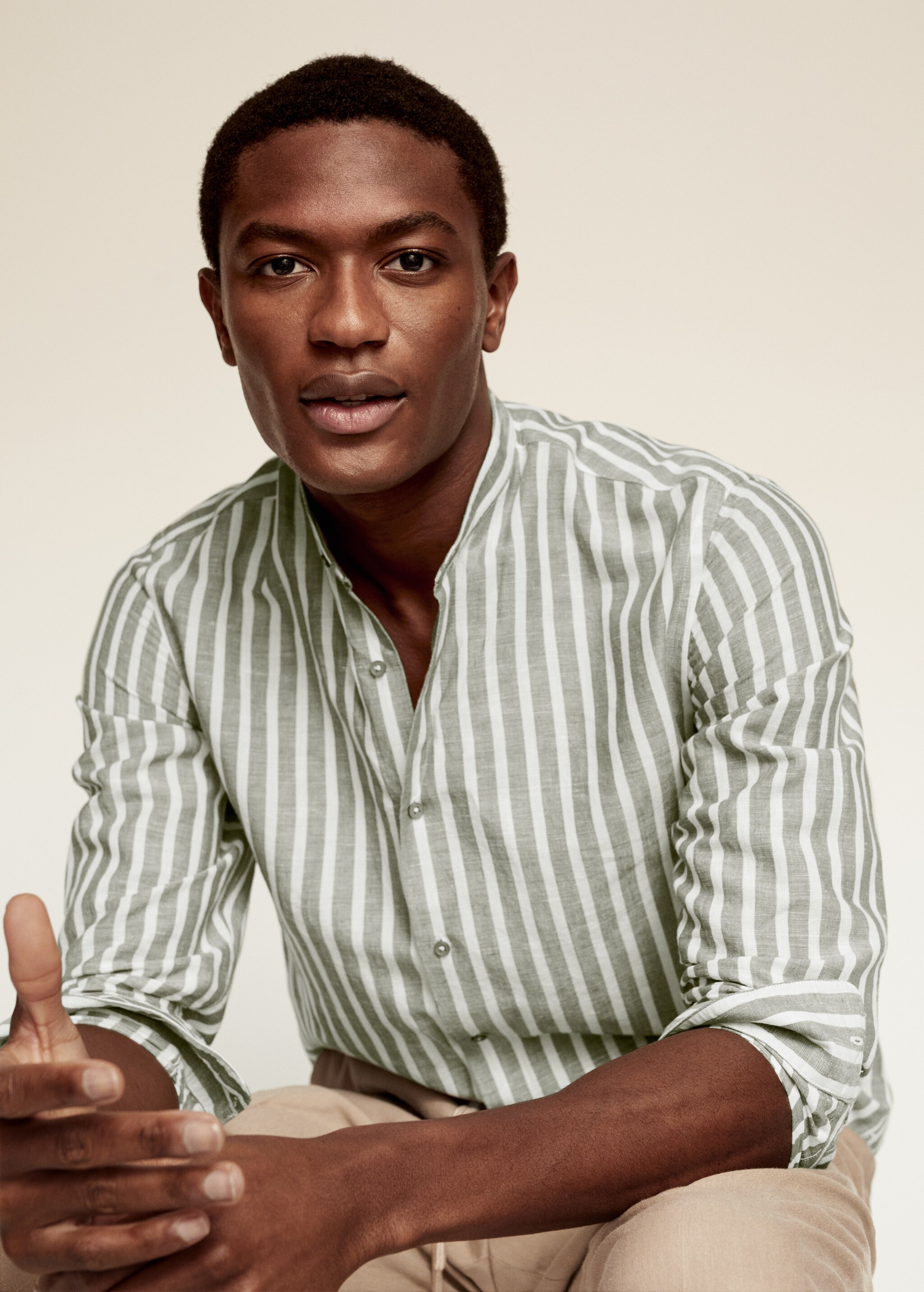 Camisa regular fit lino rayas  - Detalle del artículo 3