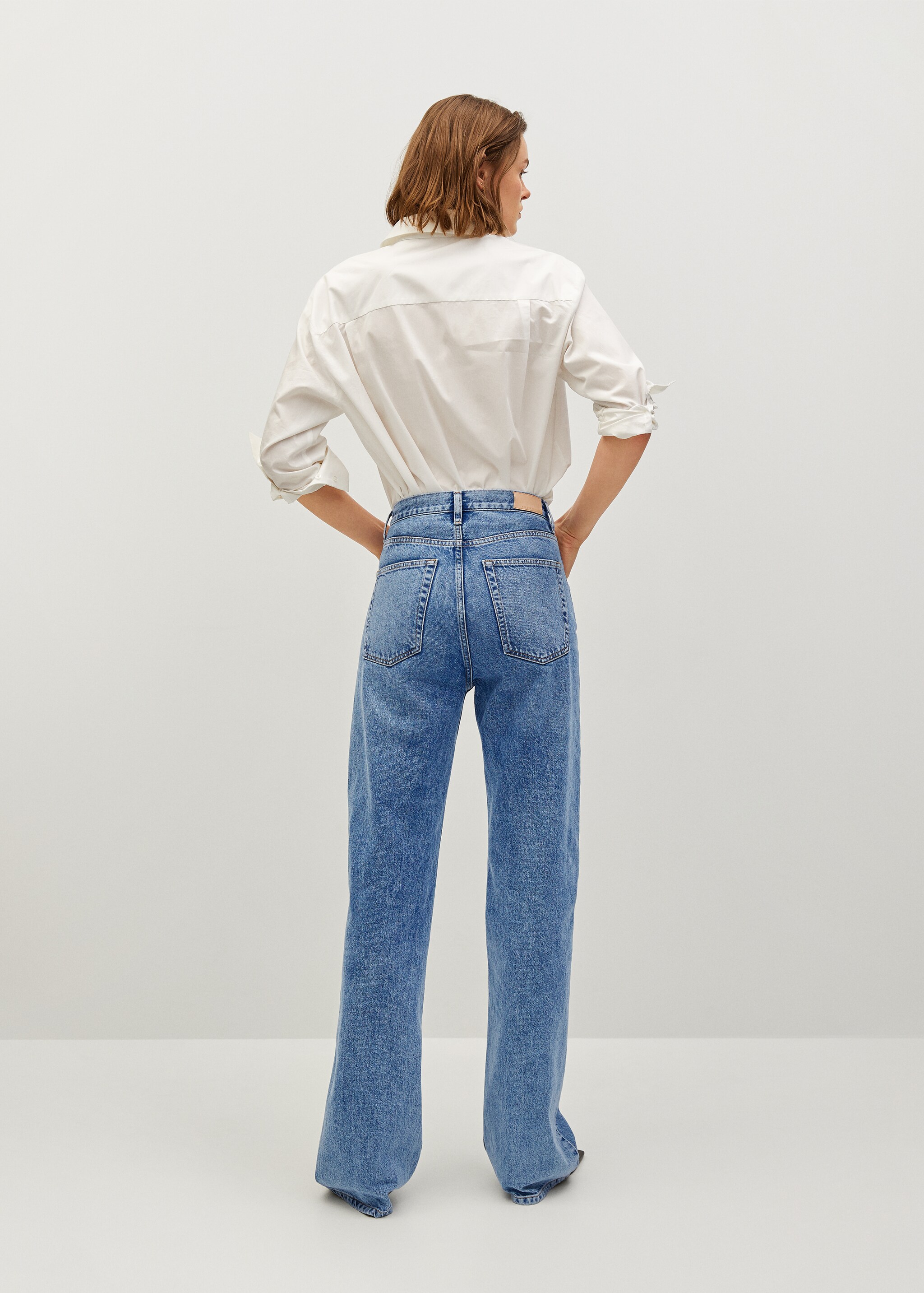 Jeans rectos tiro alto - Reverso del artículo