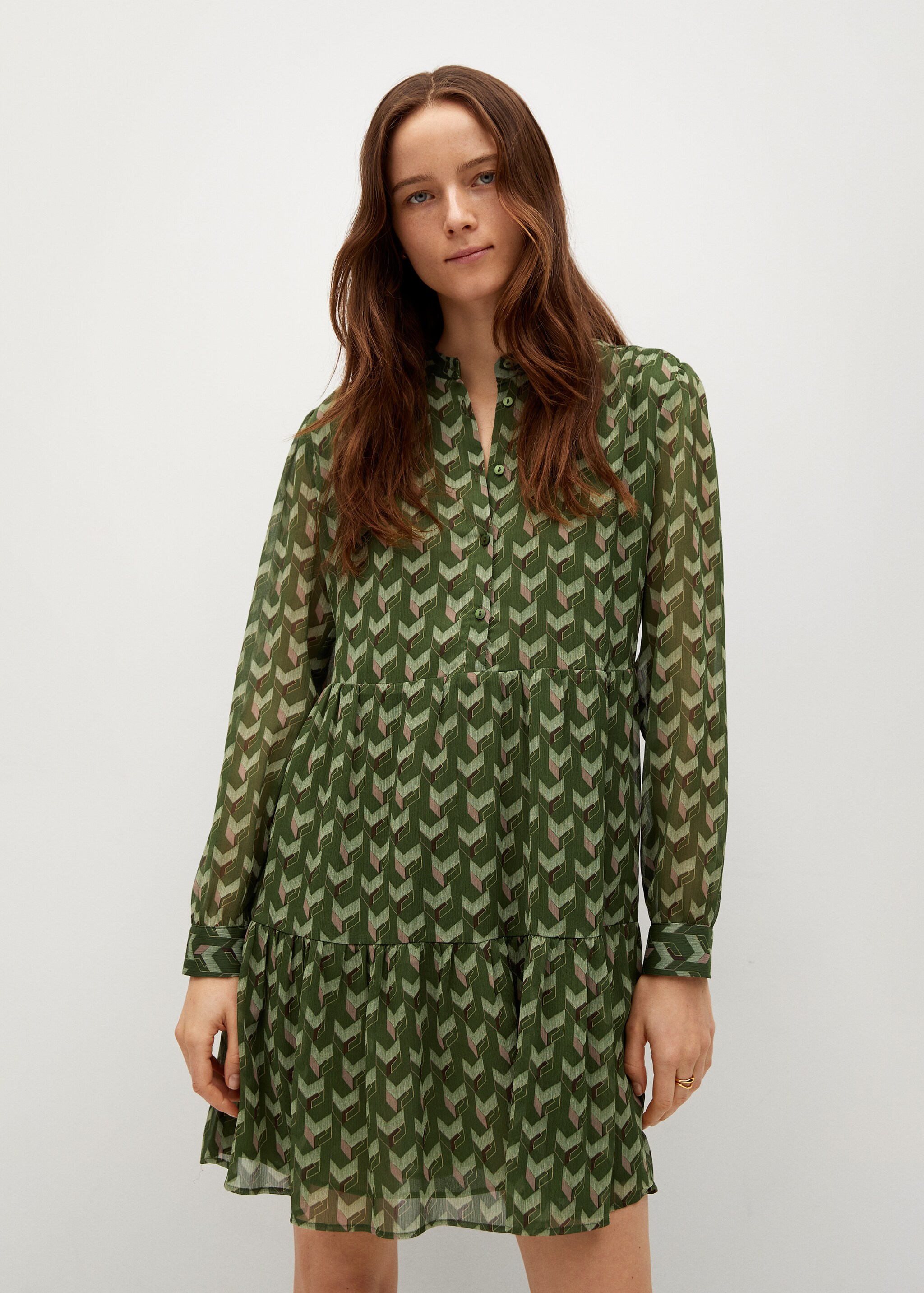 Vestido estampado geométrico - Plano medio