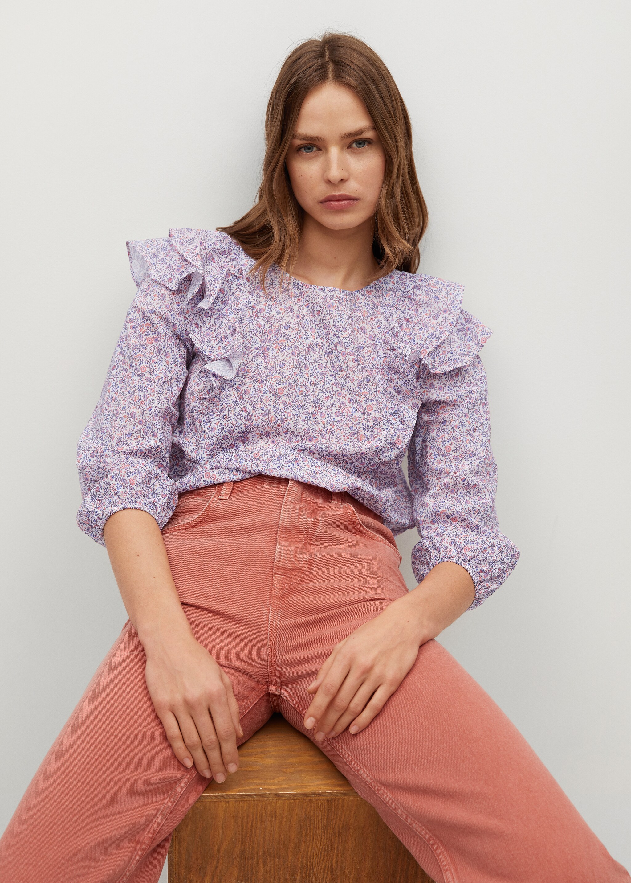 Blusa algodón estampada - Detalle del artículo 2