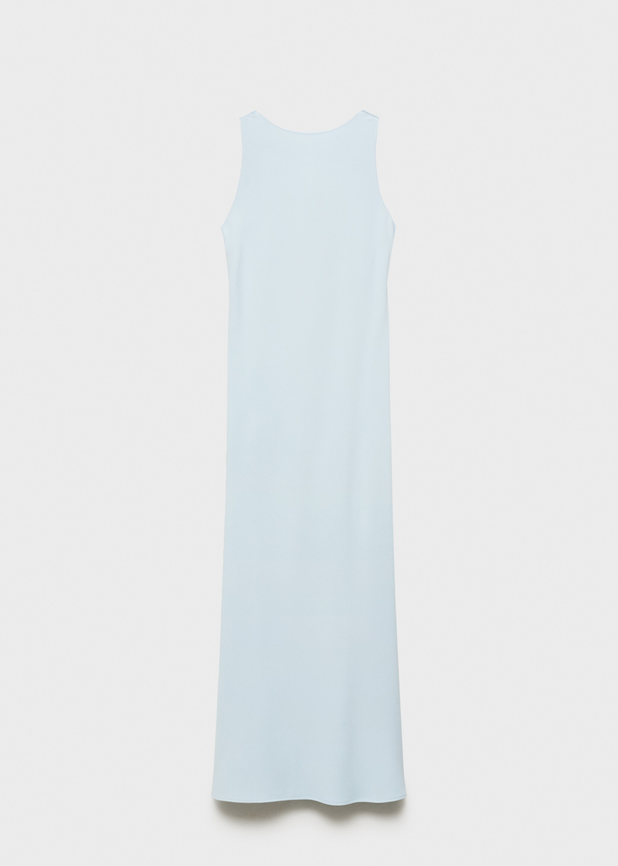 Satin dress with draped back - Article without model, Sky Blue. Ref: 87025727-00.