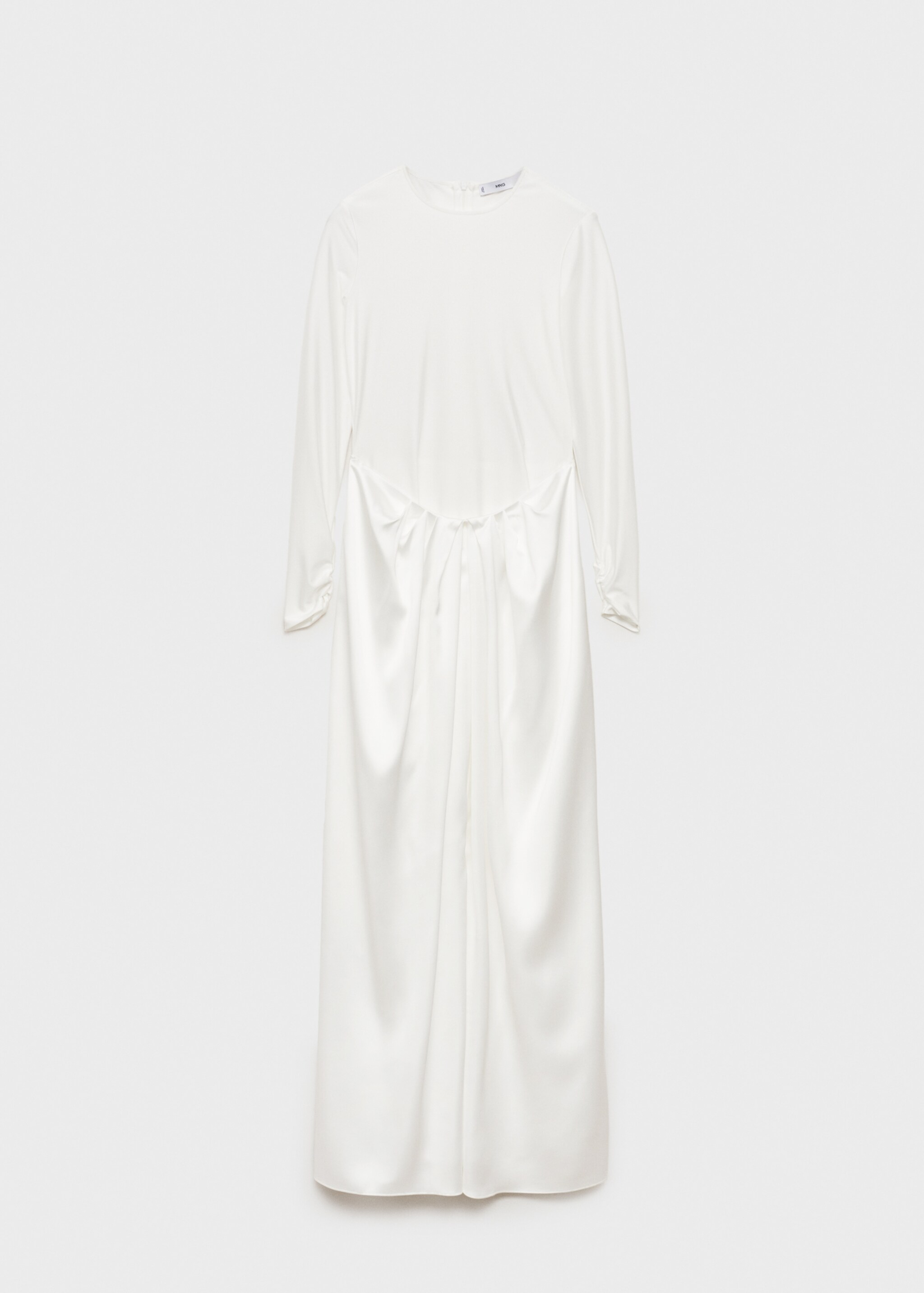 Combined-fabric long dress - Article without model, Off White. Ref: 87025728-00.