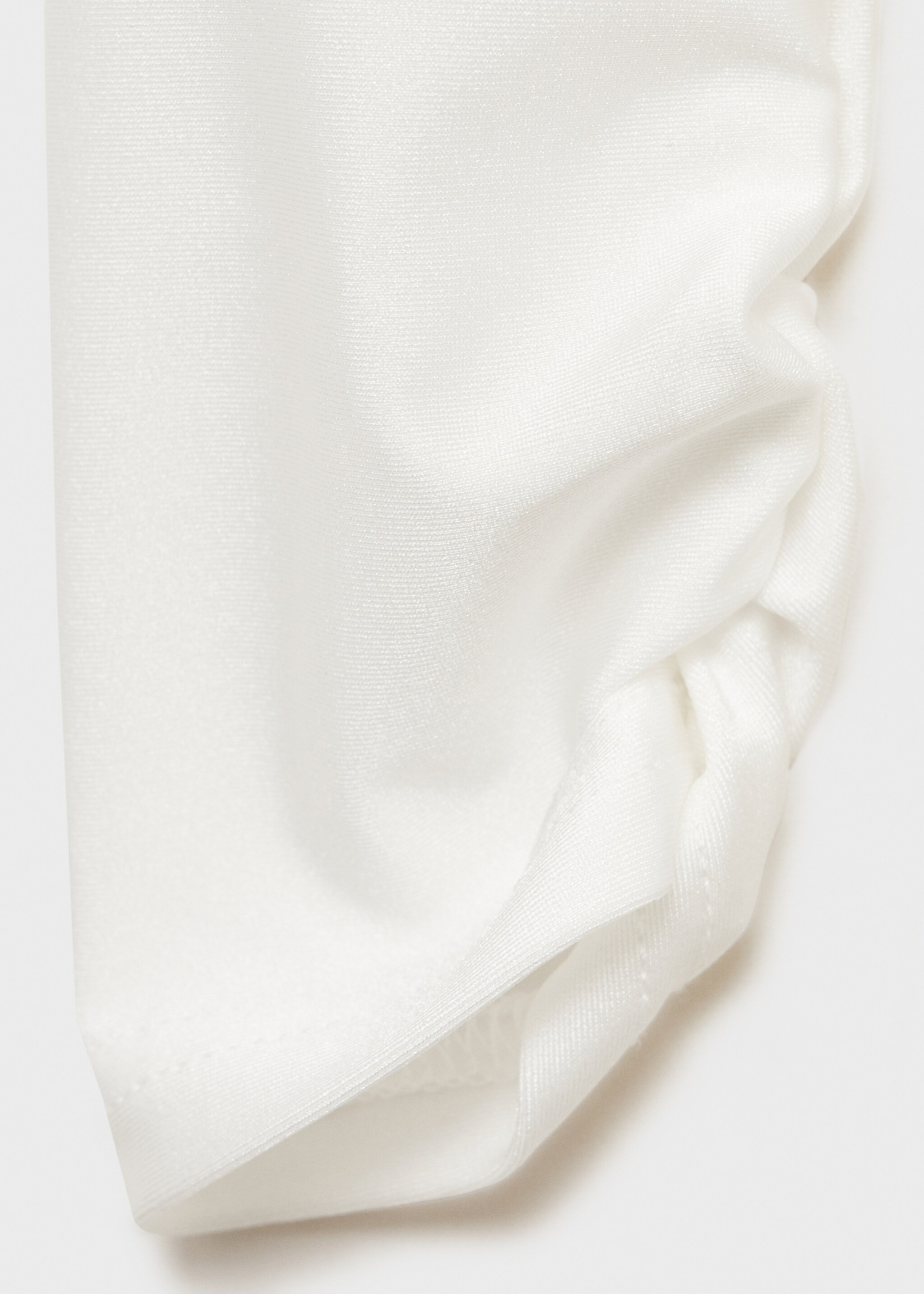 Combined-fabric long dress - Details of the article 0, Off White. Ref: 87025728-00.