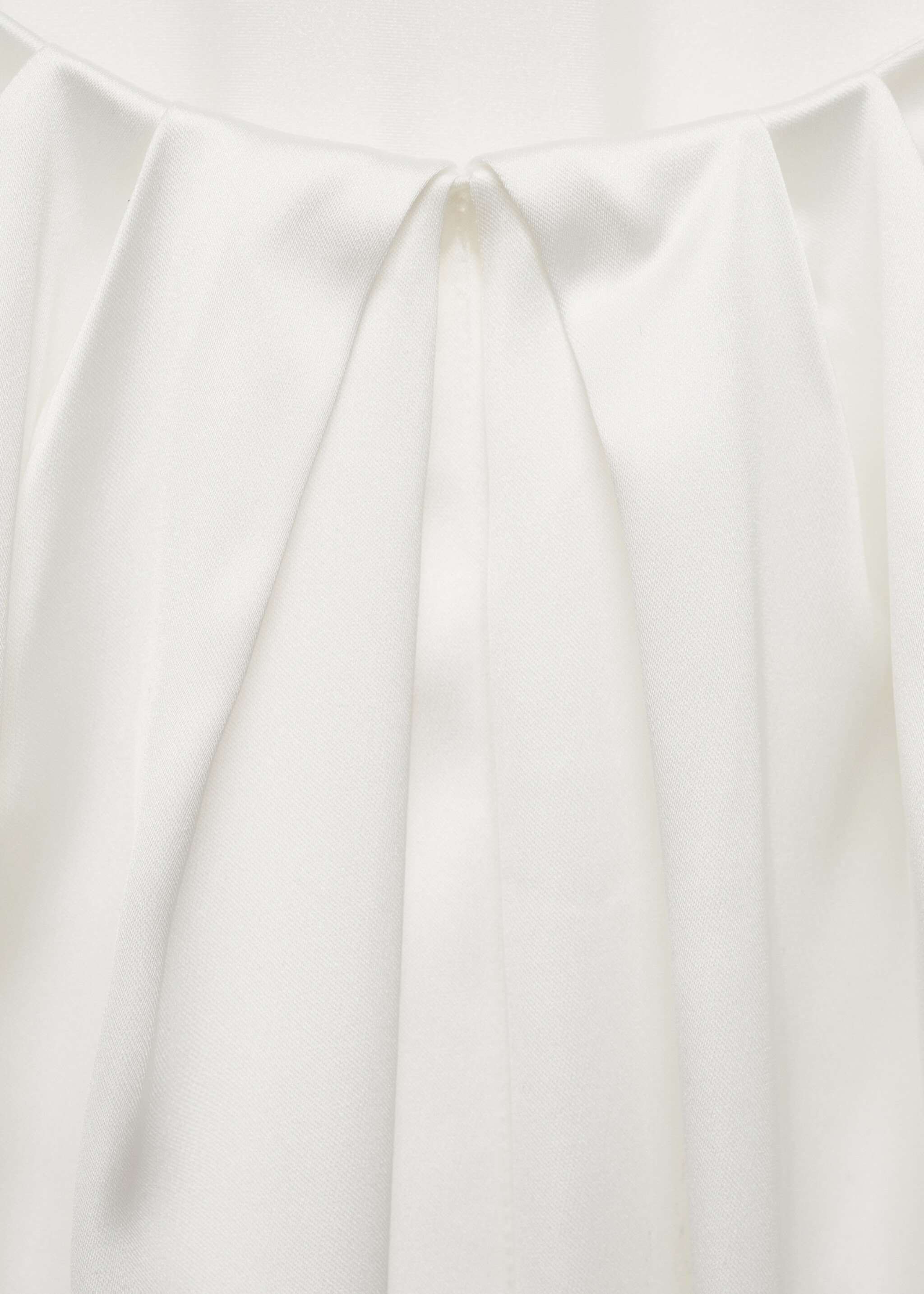 Combined-fabric long dress - Details of the article 8, Off White. Ref: 87025728-00.