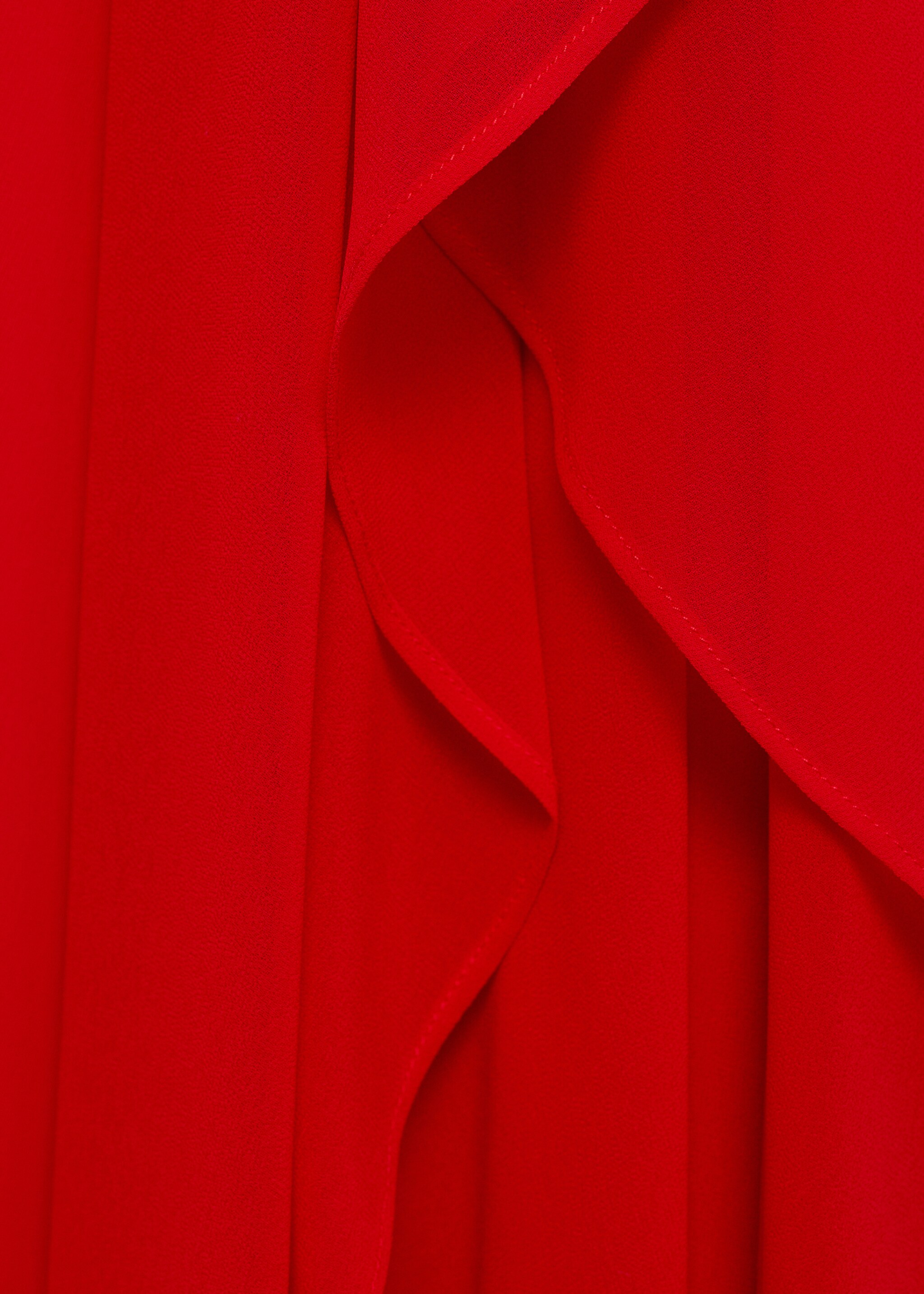 Asymmetrical dress with flared sleeves - Details of the article 0, Red. Ref: 87025730-00.