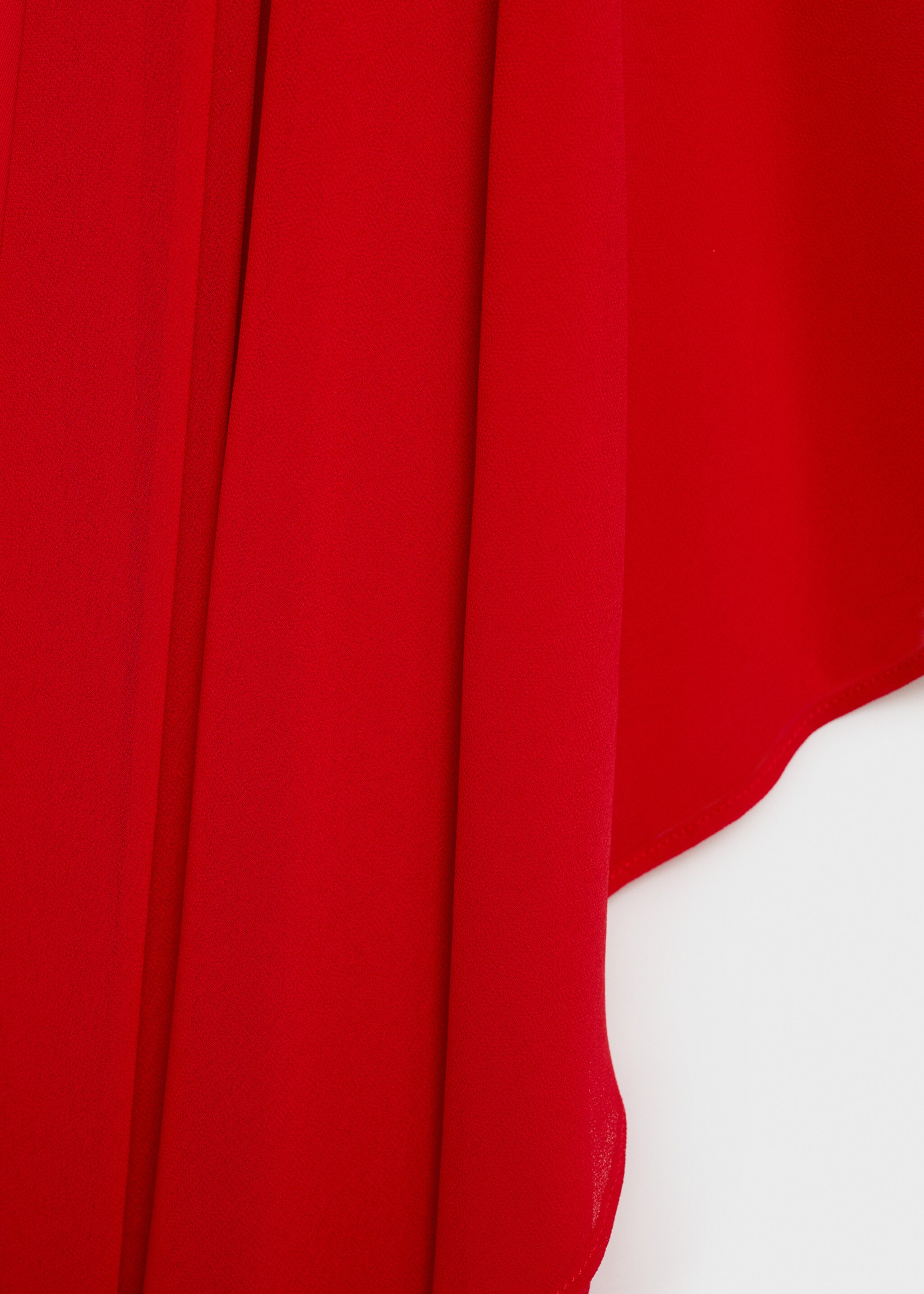 Asymmetrical dress with flared sleeves - Details of the article 8, Red. Ref: 87025730-00.