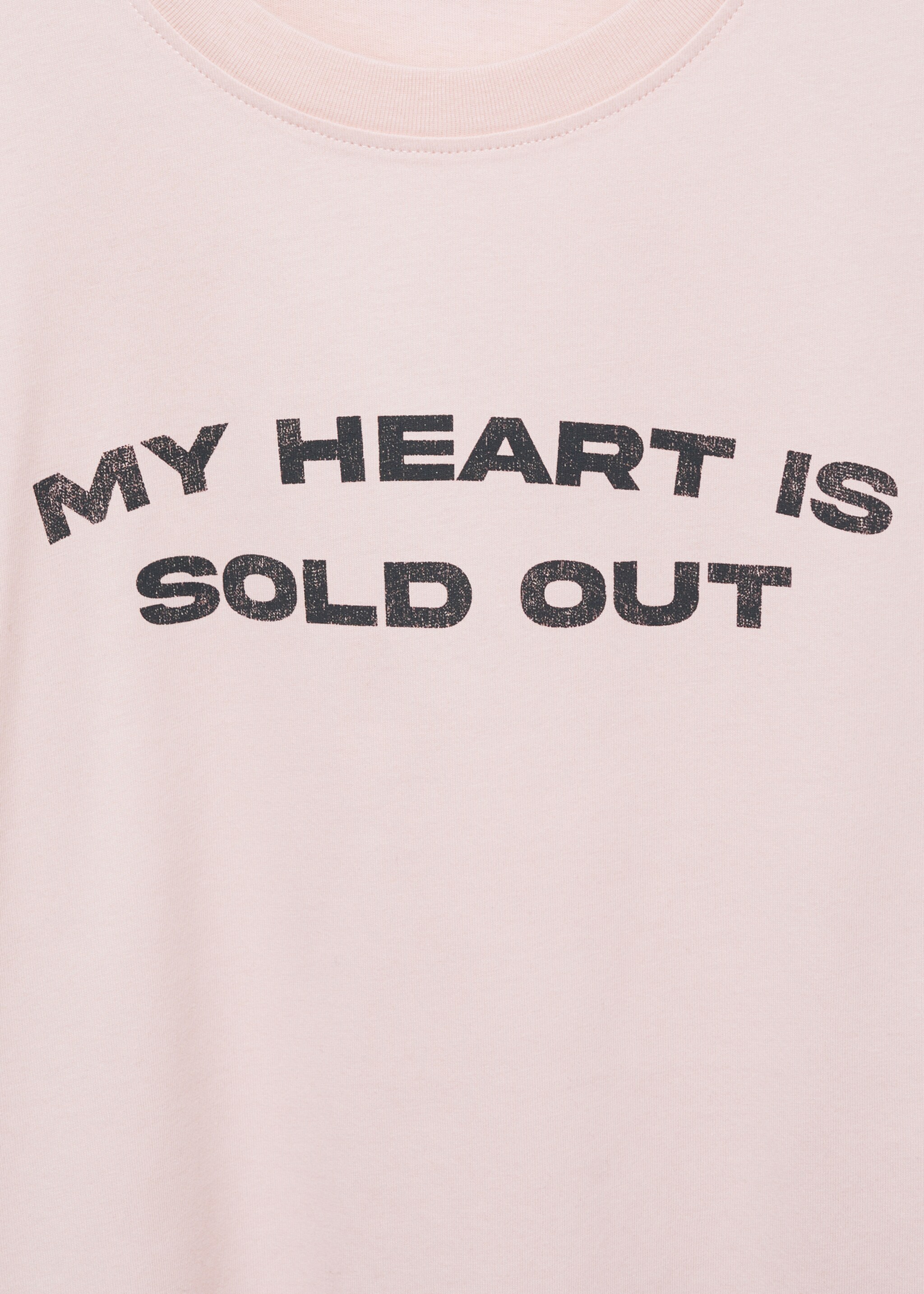 Short-sleeved t-shirt with message - Details of the article 8, Pastel Pink. Ref: 87025732-00.