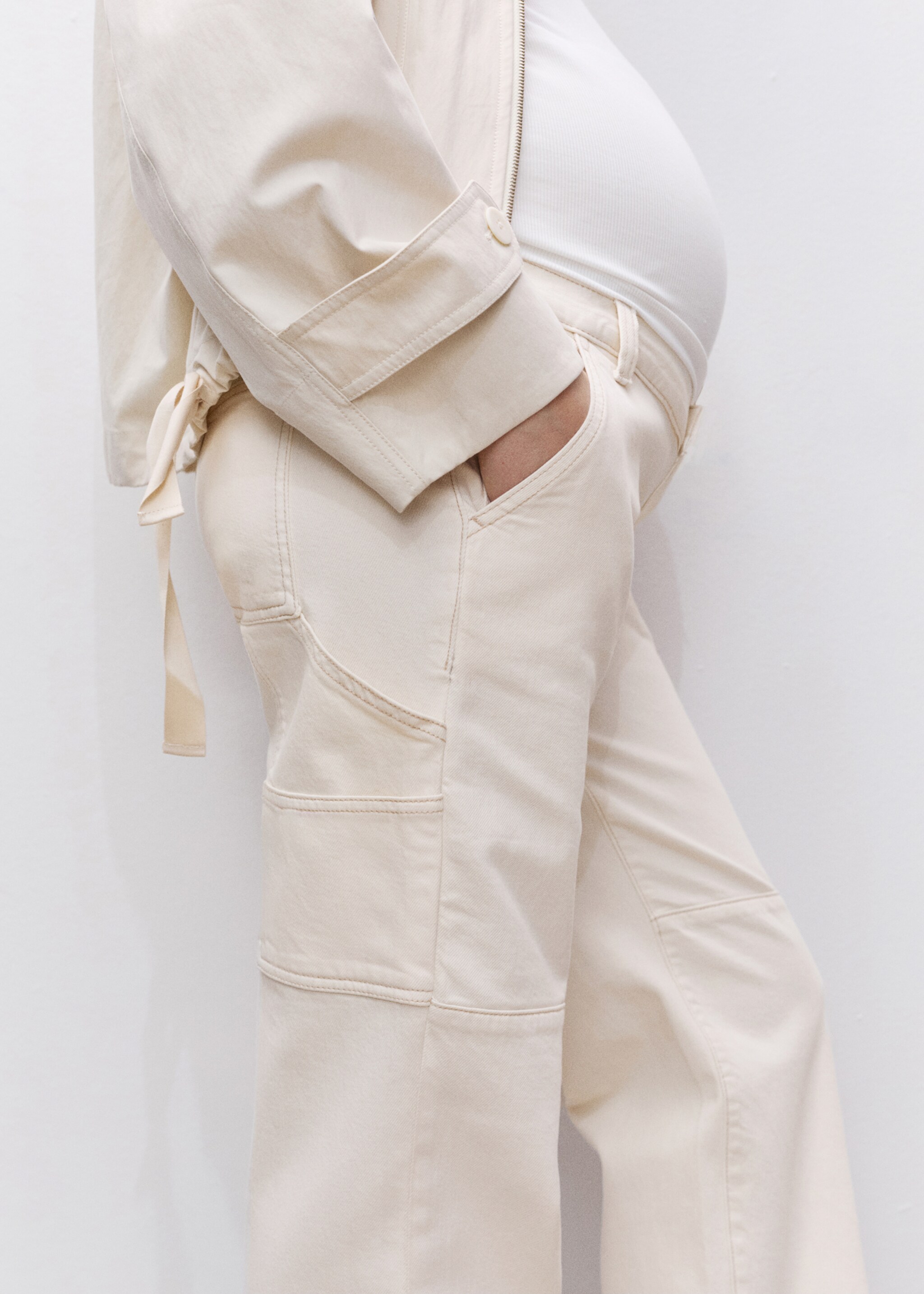 Maternity wide leg jeans - Details of the article 6, Off White. Ref: 87025739-00.