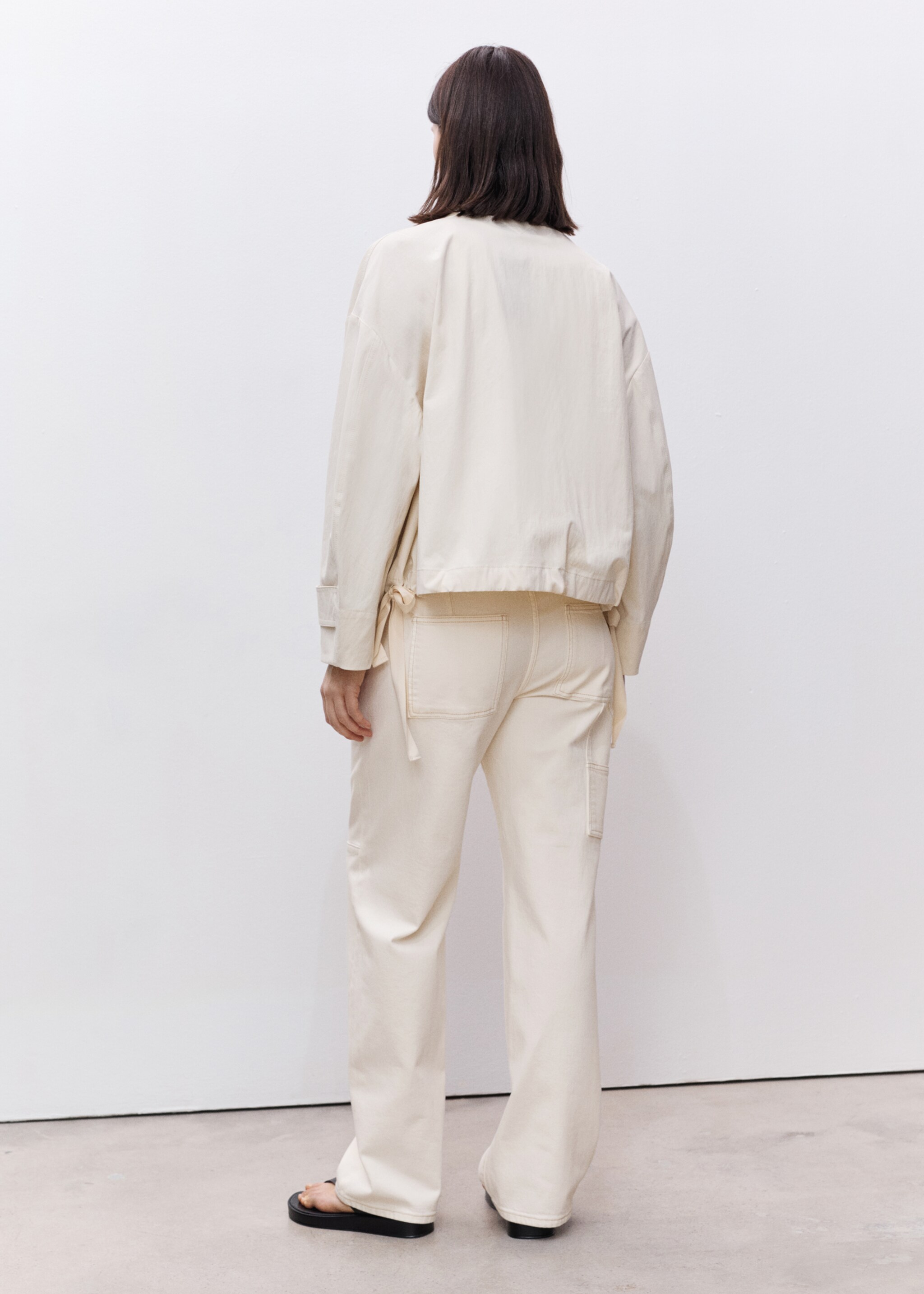 Maternity wide leg jeans - Reverse of the article, Off White. Ref: 87025739-00.