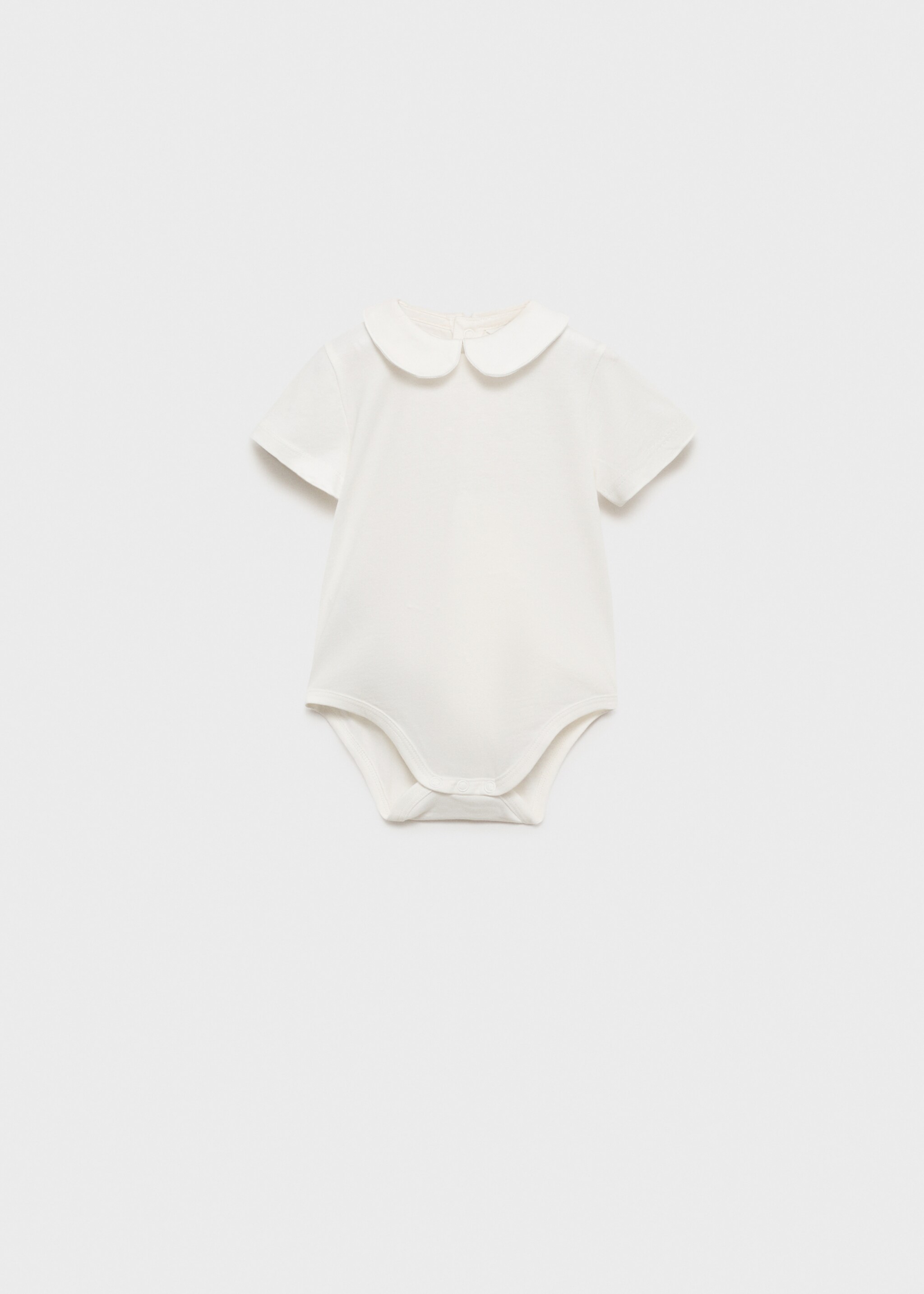 Cotton bodysuit with Peter Pan collar - Article without model, Off White. Ref: 87025740-00.