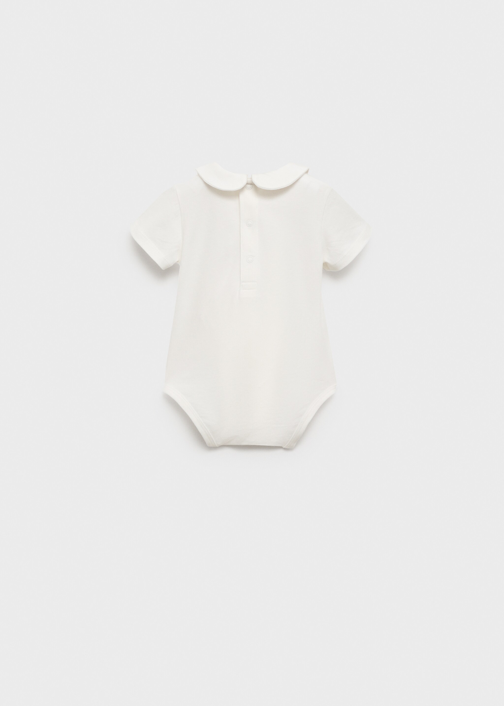 Cotton bodysuit with Peter Pan collar - Reverse of the article, Off White. Ref: 87025740-00.