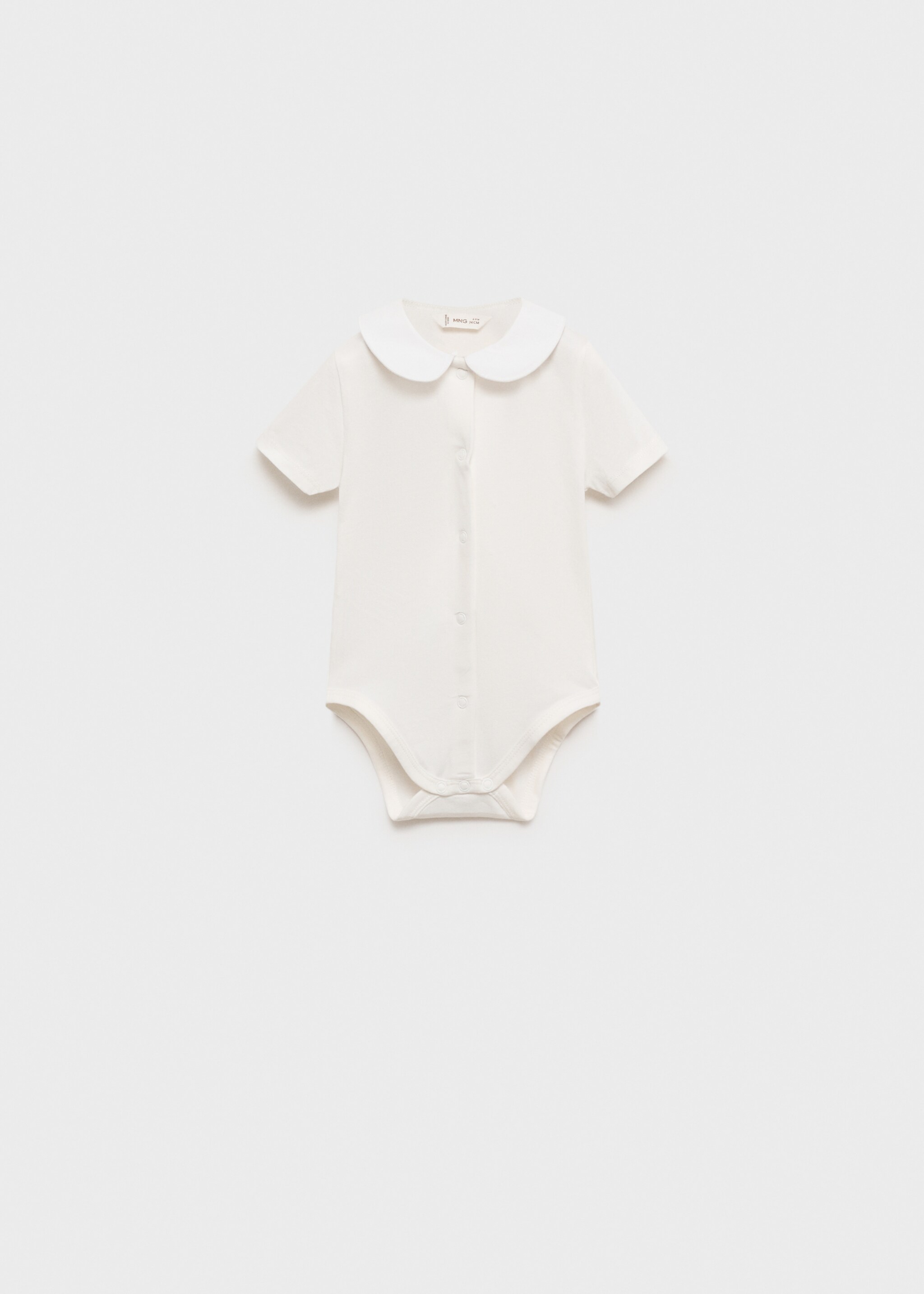Baumwoll-Body mit Bubikragen - Artikel ohne Model, Cremeweiß. Ref: 87025741-00.