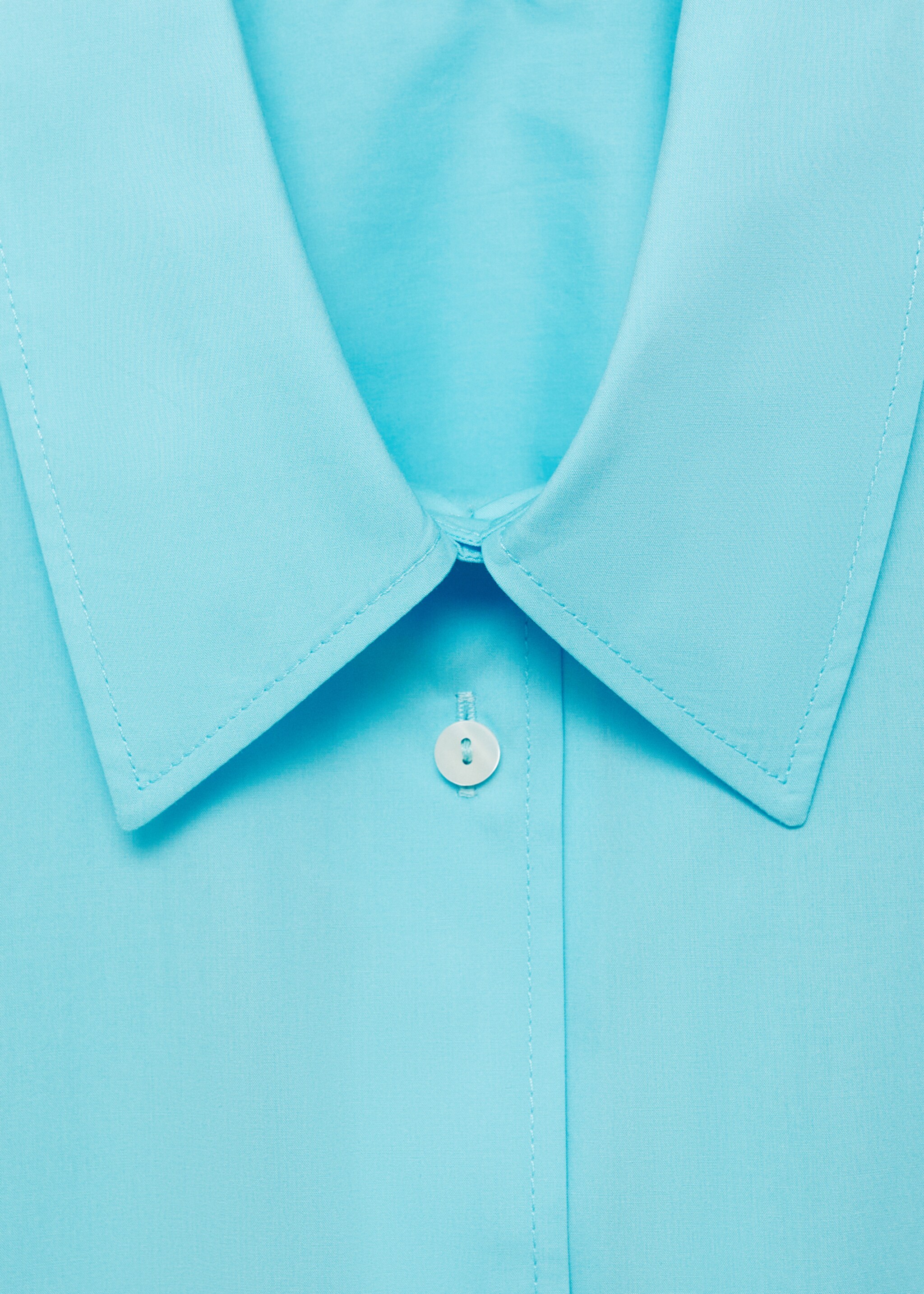 Oversize poplin shirt - Details of the article 8, Blue. Ref: 87025746-00.