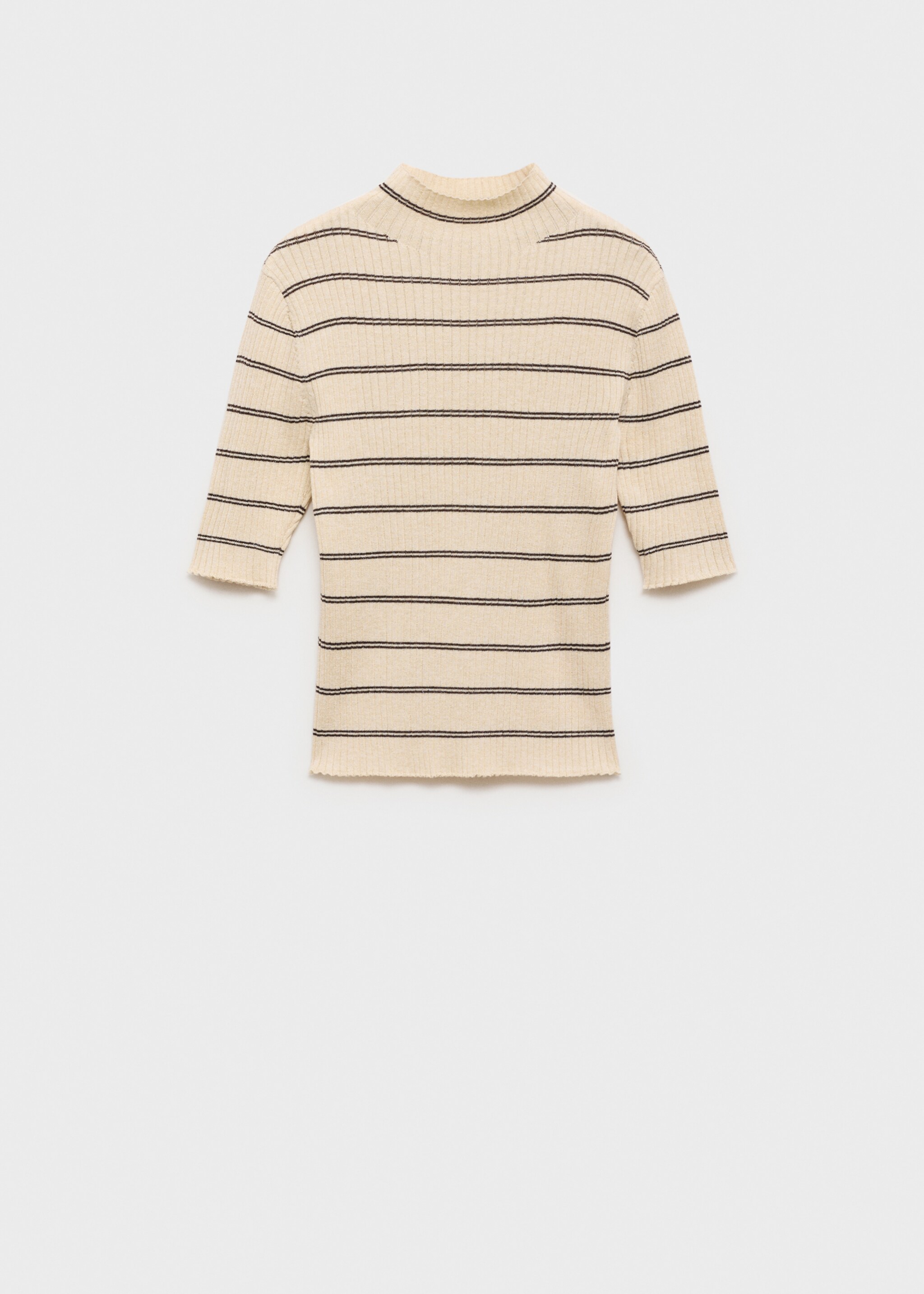 Rippstrickpullover mit halbhohem Kragen - Artikel ohne Model, Mittelbraun. Ref: 87025751-00.