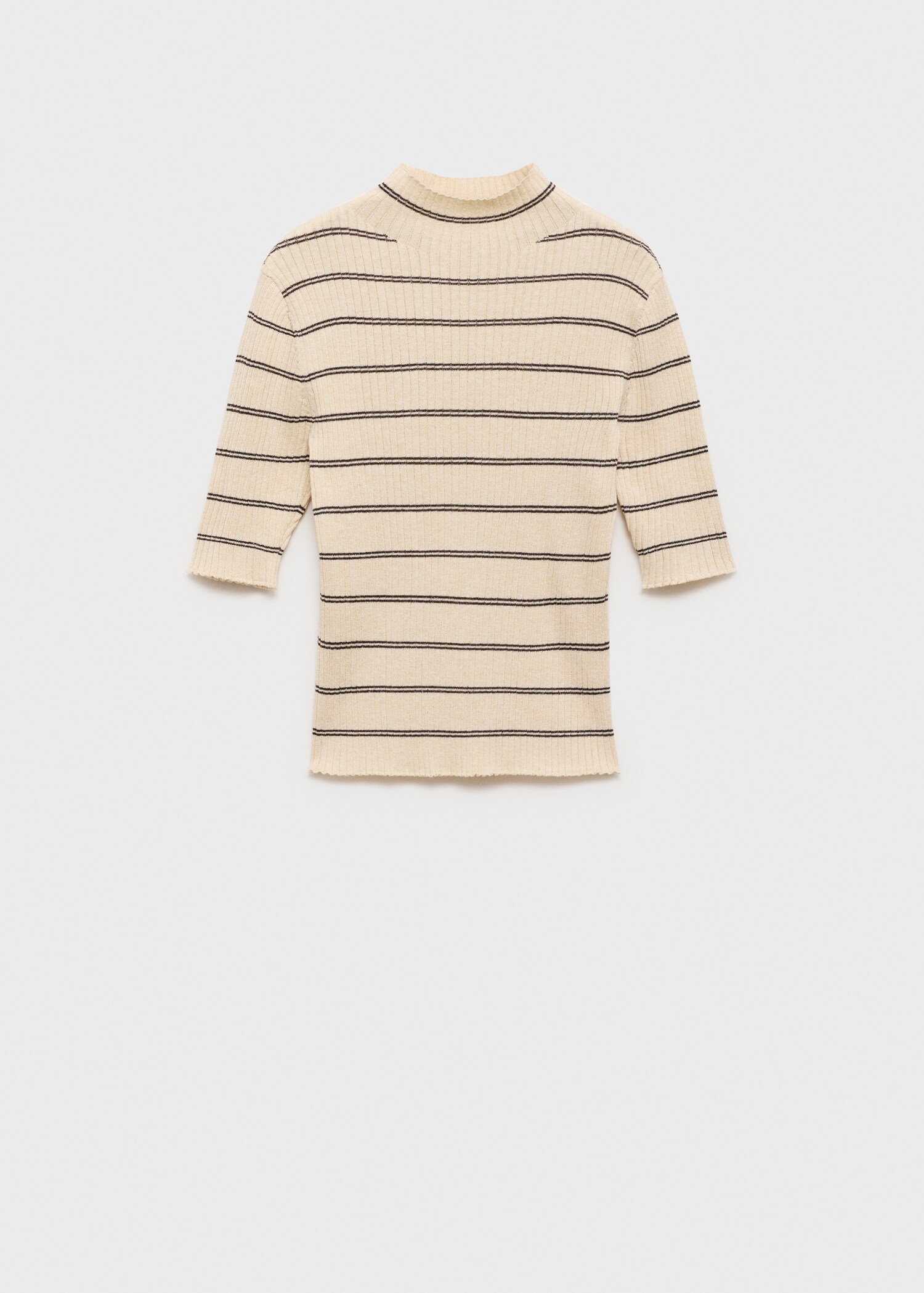 Rippstrickpullover mit halbhohem Kragen - Artikel ohne Model