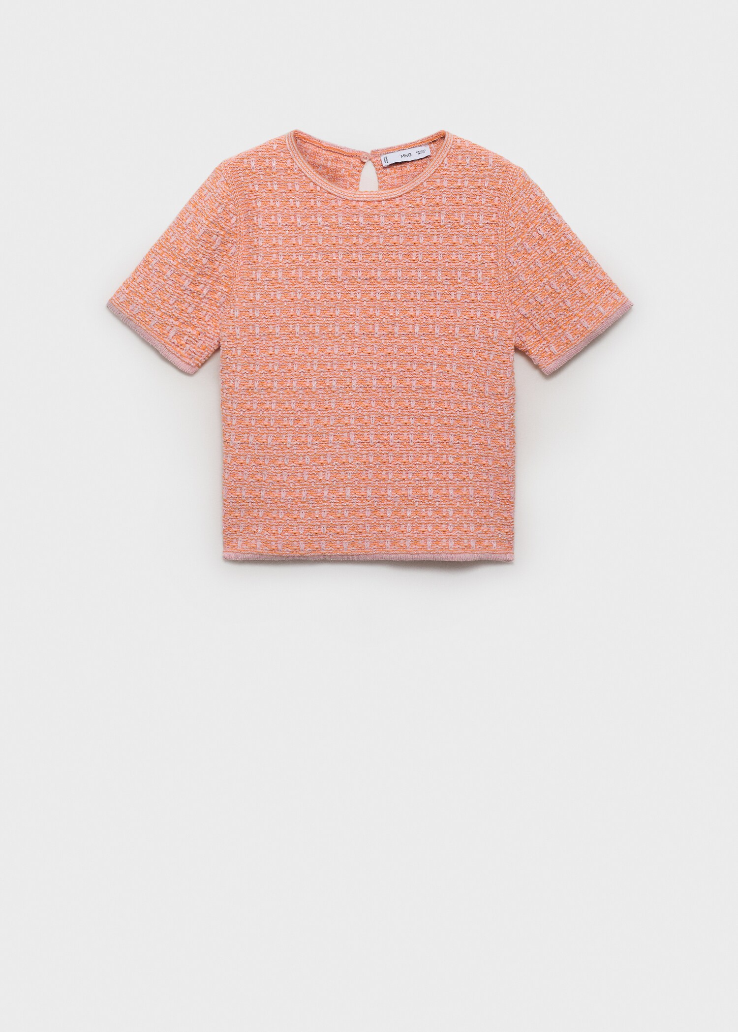 Short-sleeved tweed sweater - Article without model