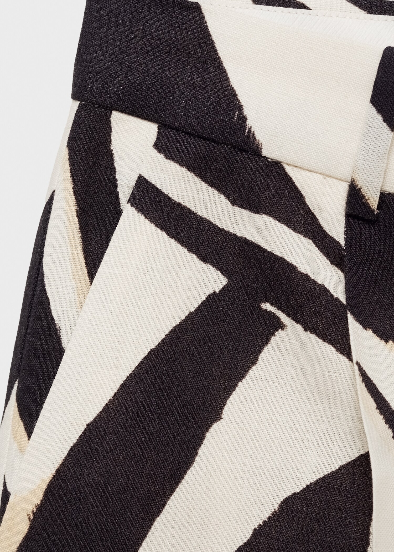 Linen wide leg zebra-print pants - Details of the article 0