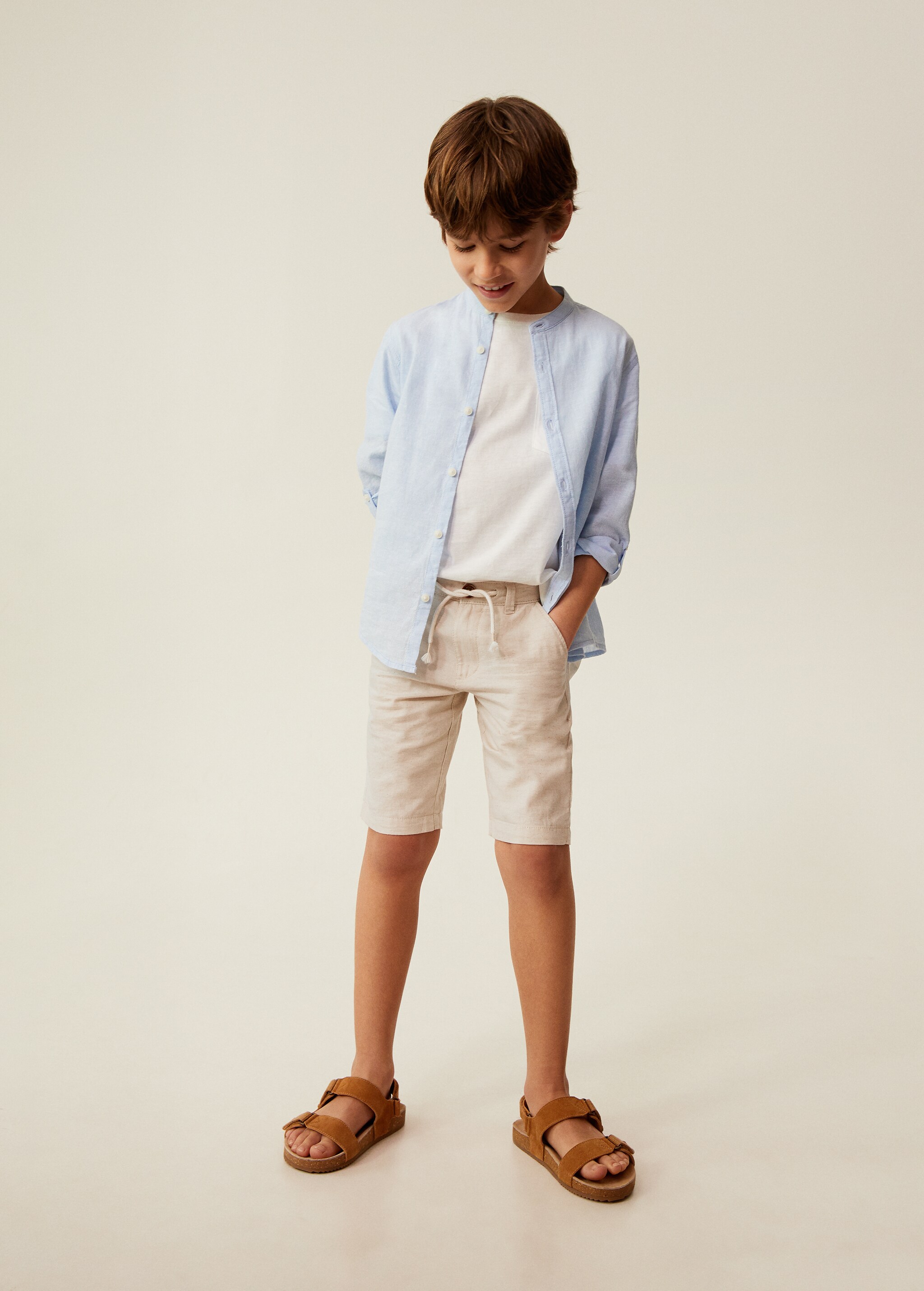 Straight cotton Bermuda shorts - Medium plane