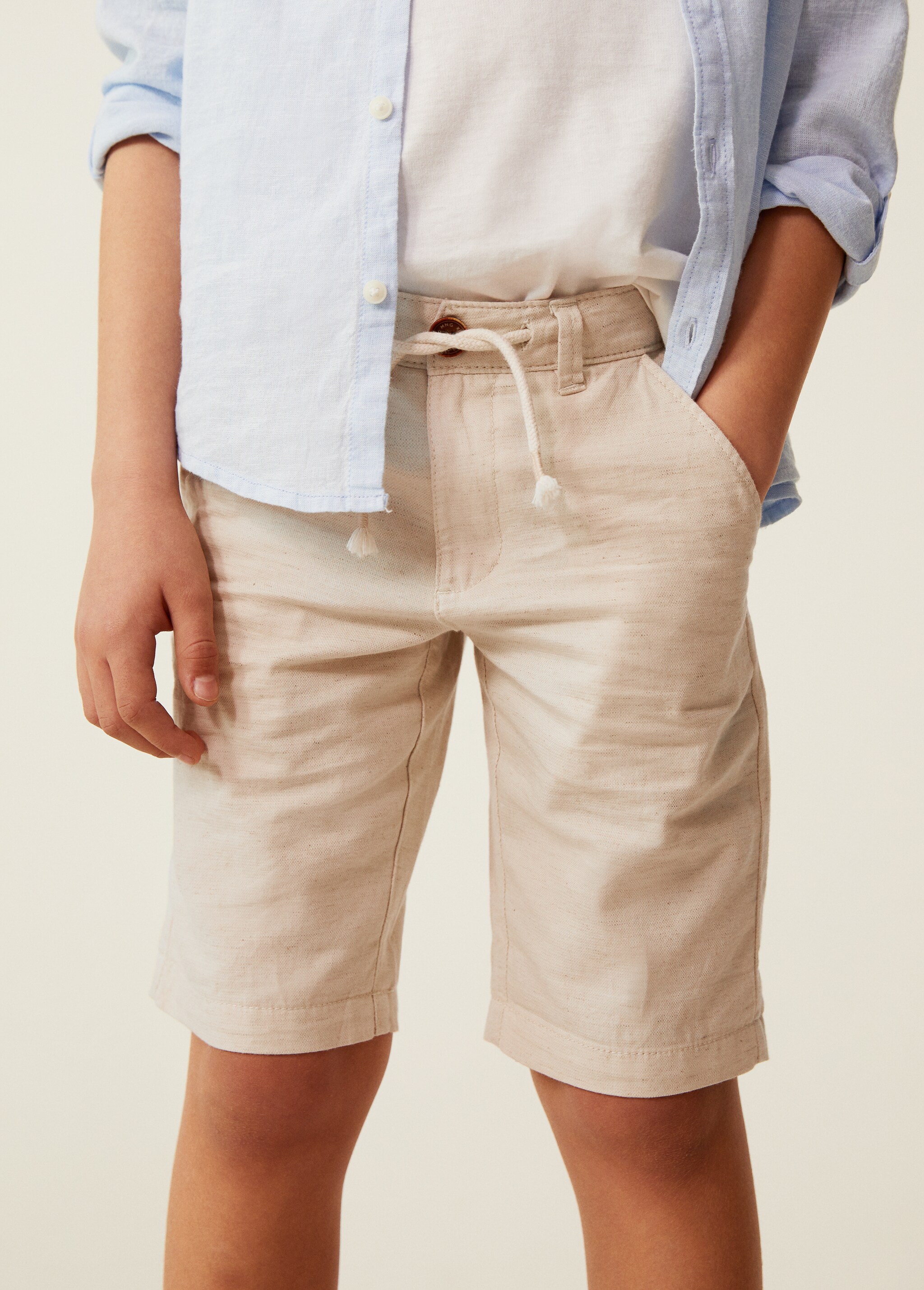 Straight cotton Bermuda shorts - Details of the article 1