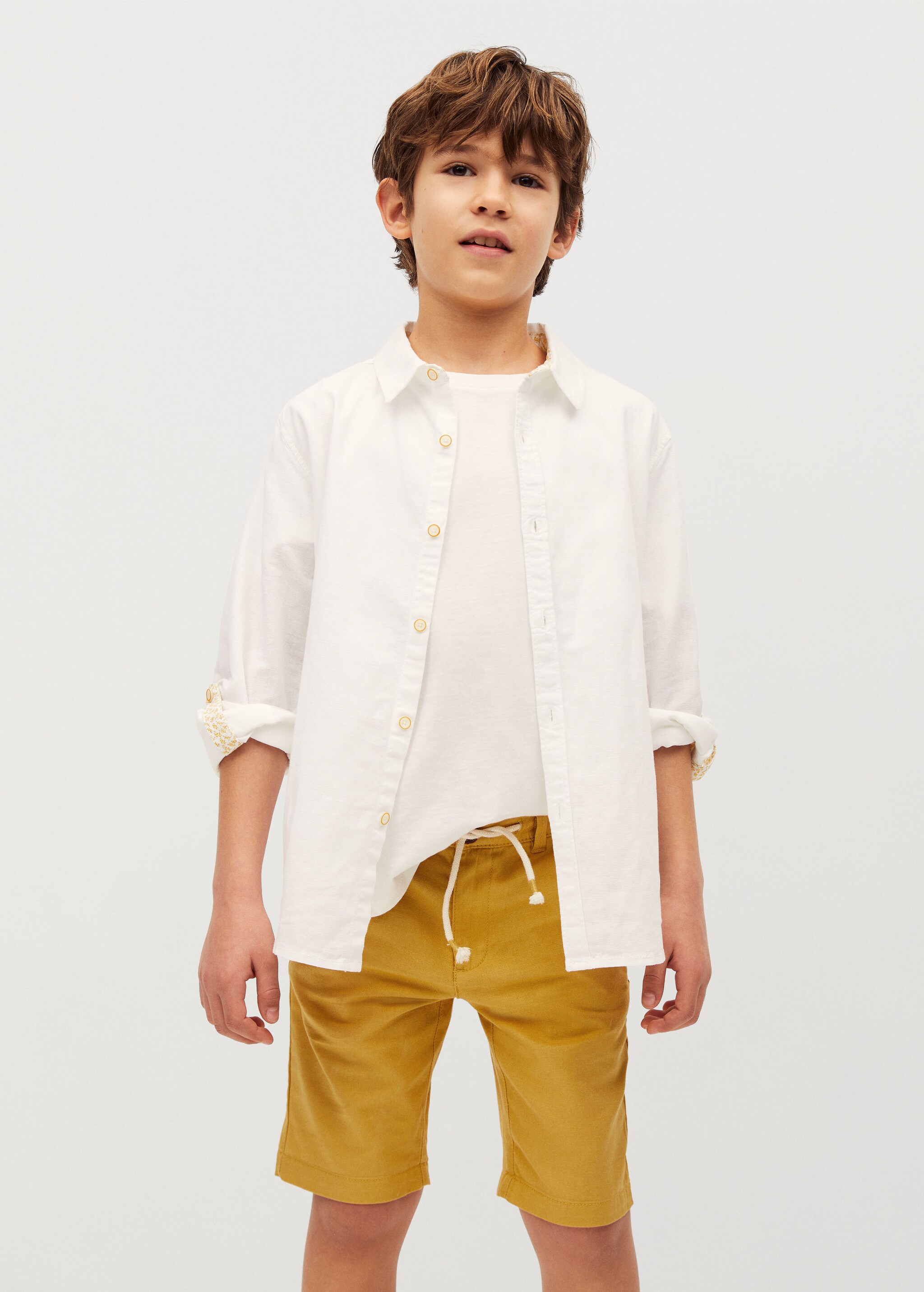 Straight cotton Bermuda shorts - Medium plane