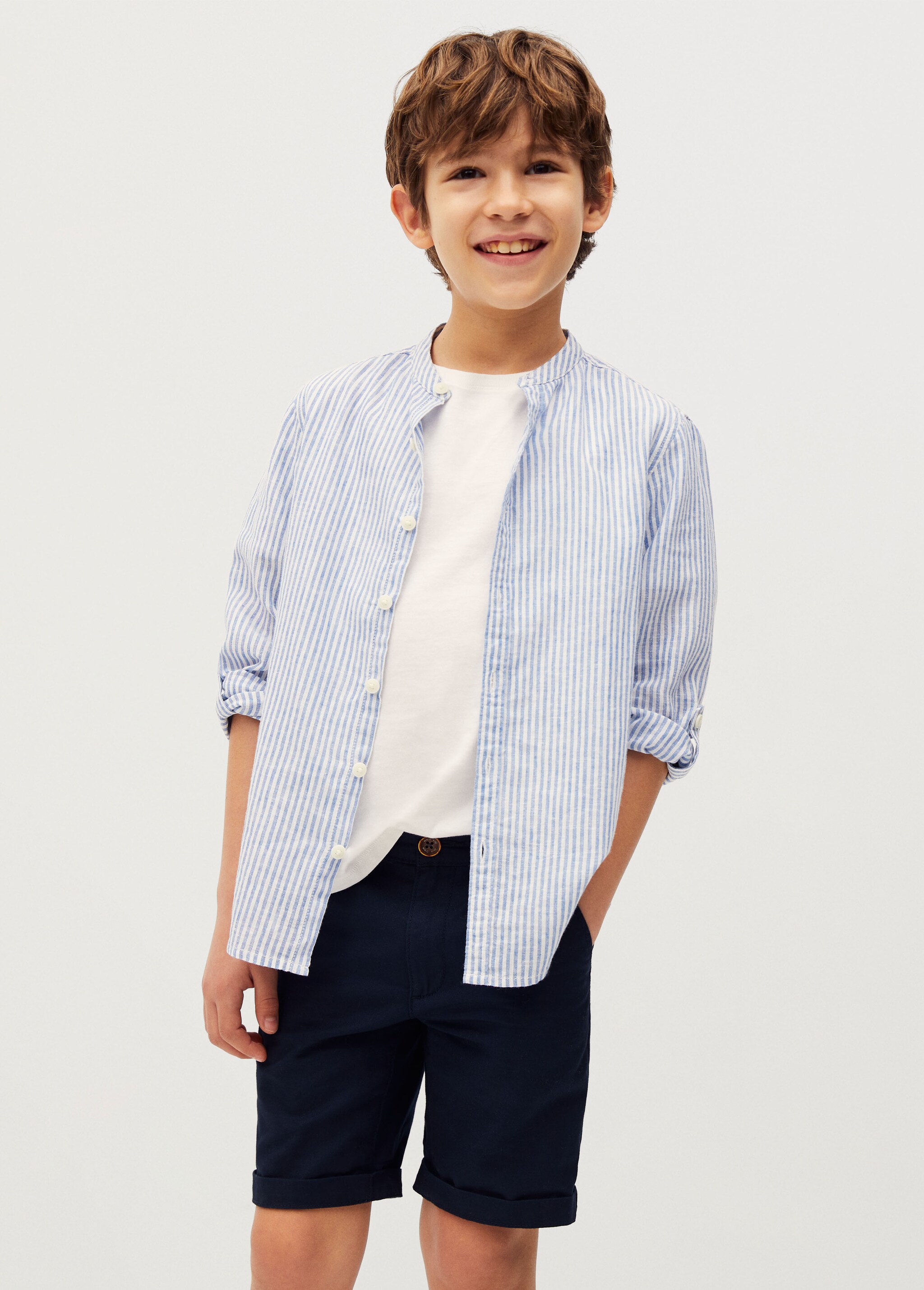 Straight cotton Bermuda shorts - Medium plane