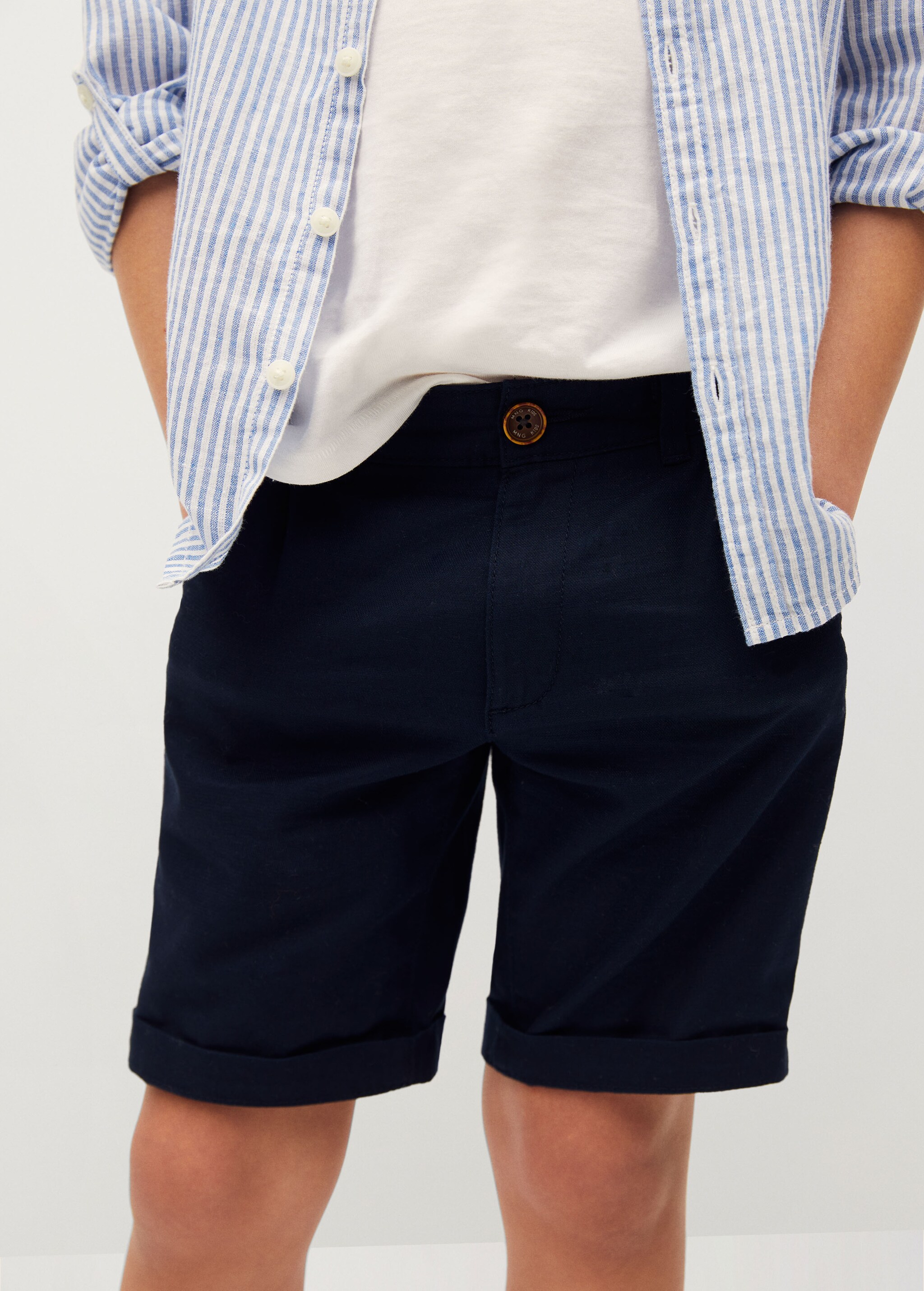 Straight cotton Bermuda shorts - Details of the article 1