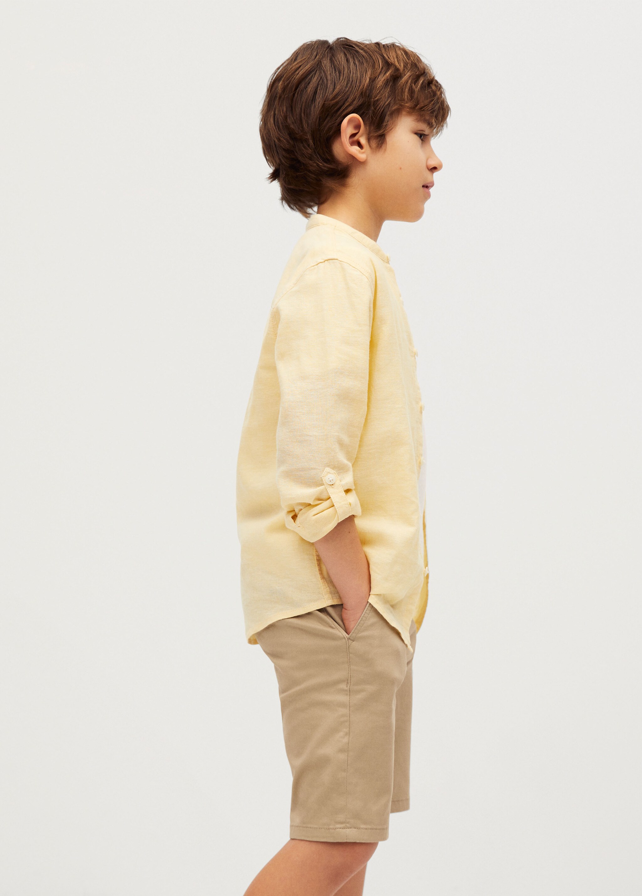 Cotton chino style Bermuda shorts - Medium plane