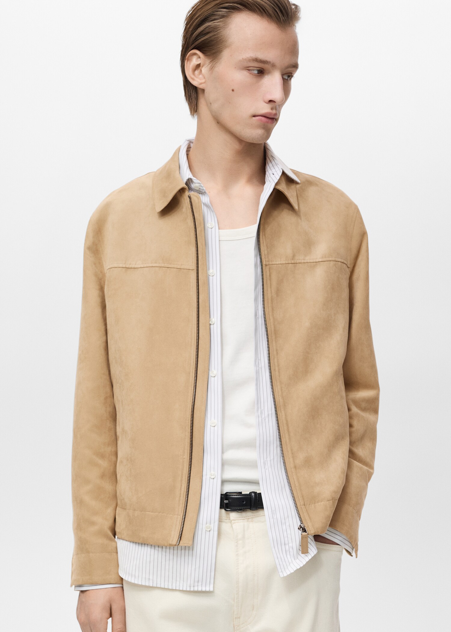 Suede-effect jacket with zip - Details of the article 6