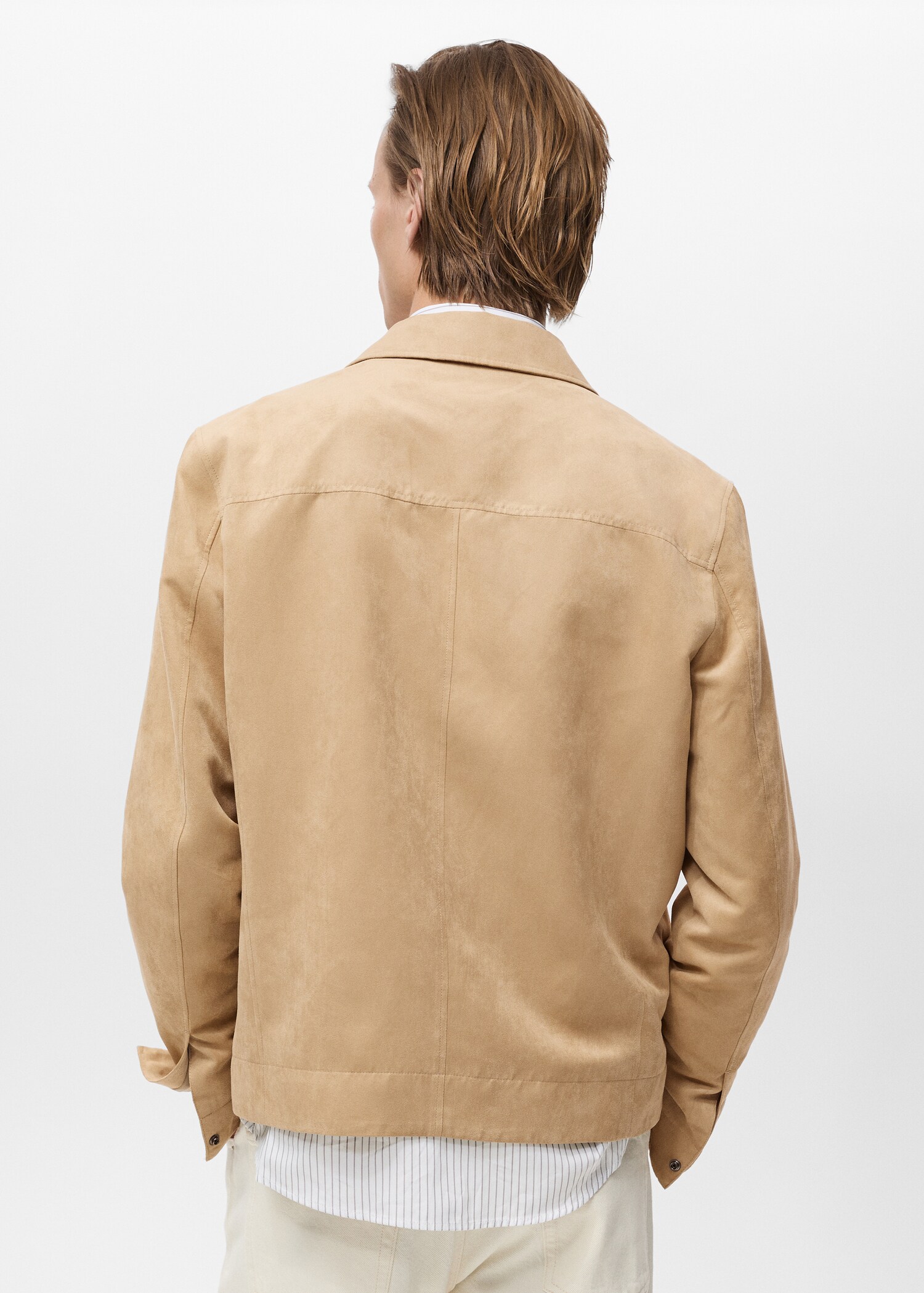 Suede-effect jacket with zip - Reverse of the article