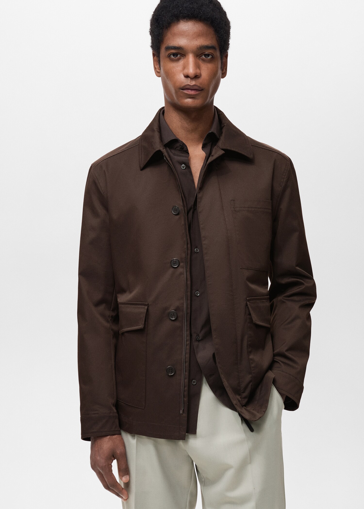 Water-repellent cotton jacket - Medium plane