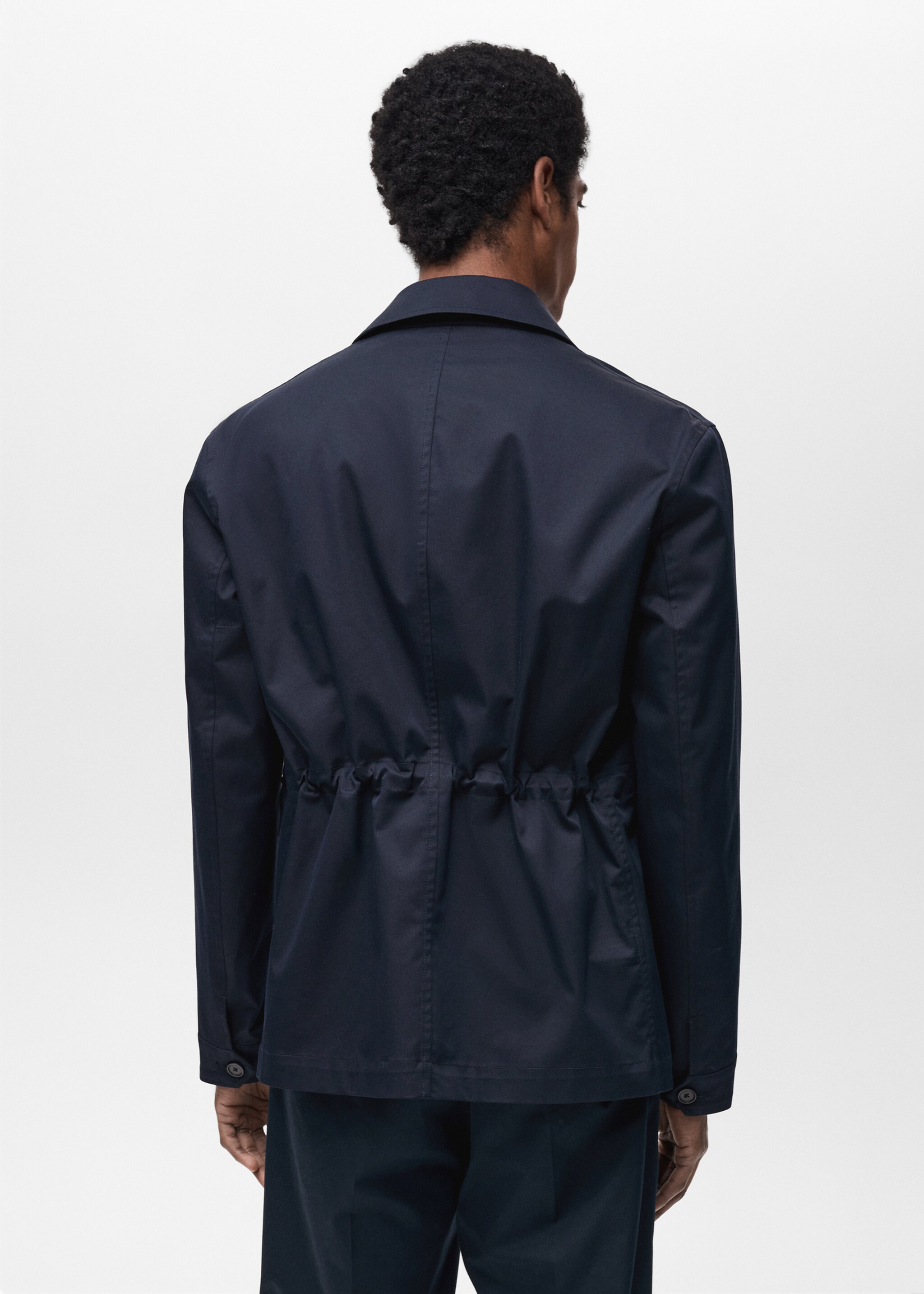 Water-repellent cotton jacket - Reverse of the article, Night Blue. Ref: 87025918-00.