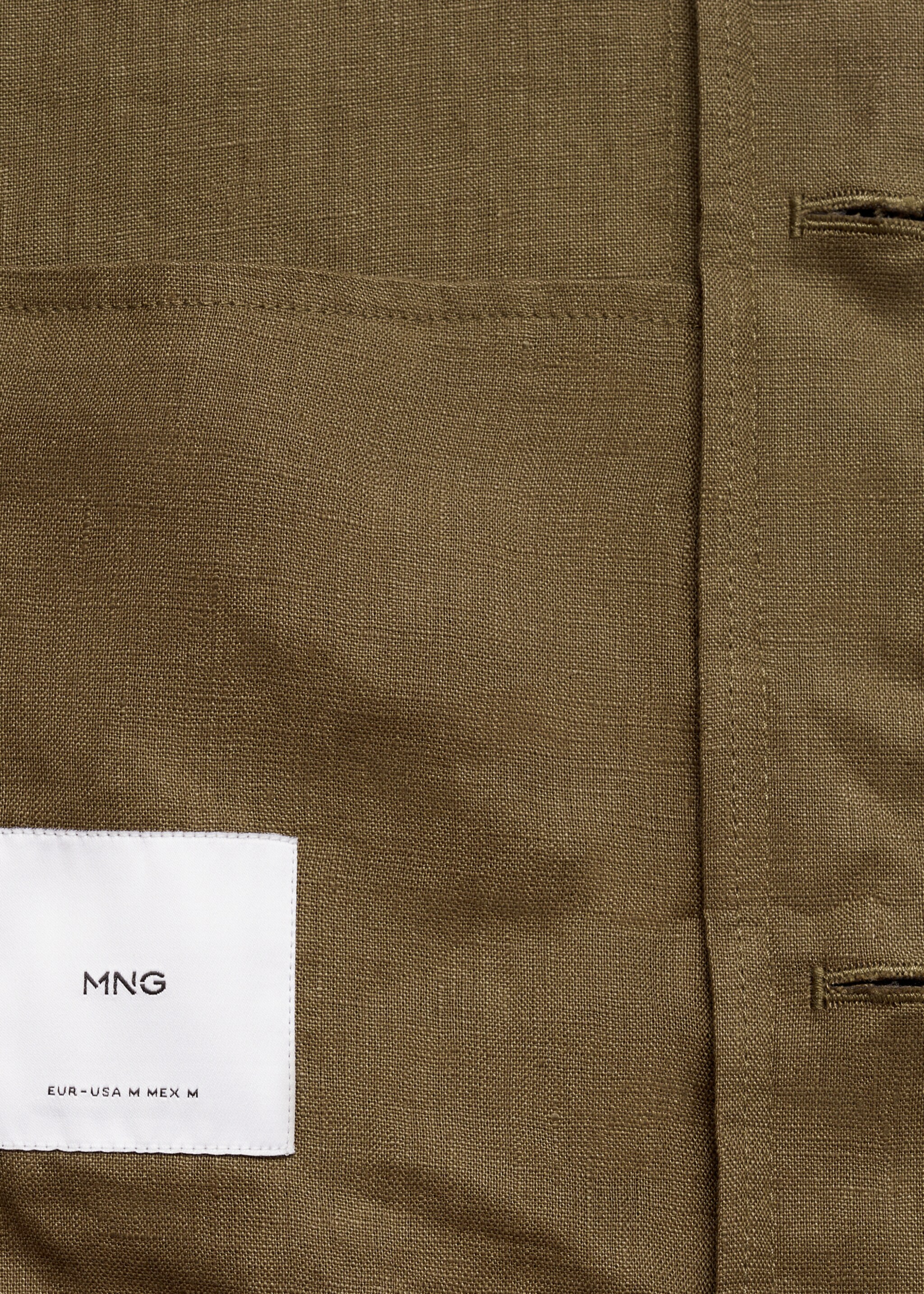 100% linen turtleneck jacket - Details of the article 0, Khaki. Ref: 87025920-00.