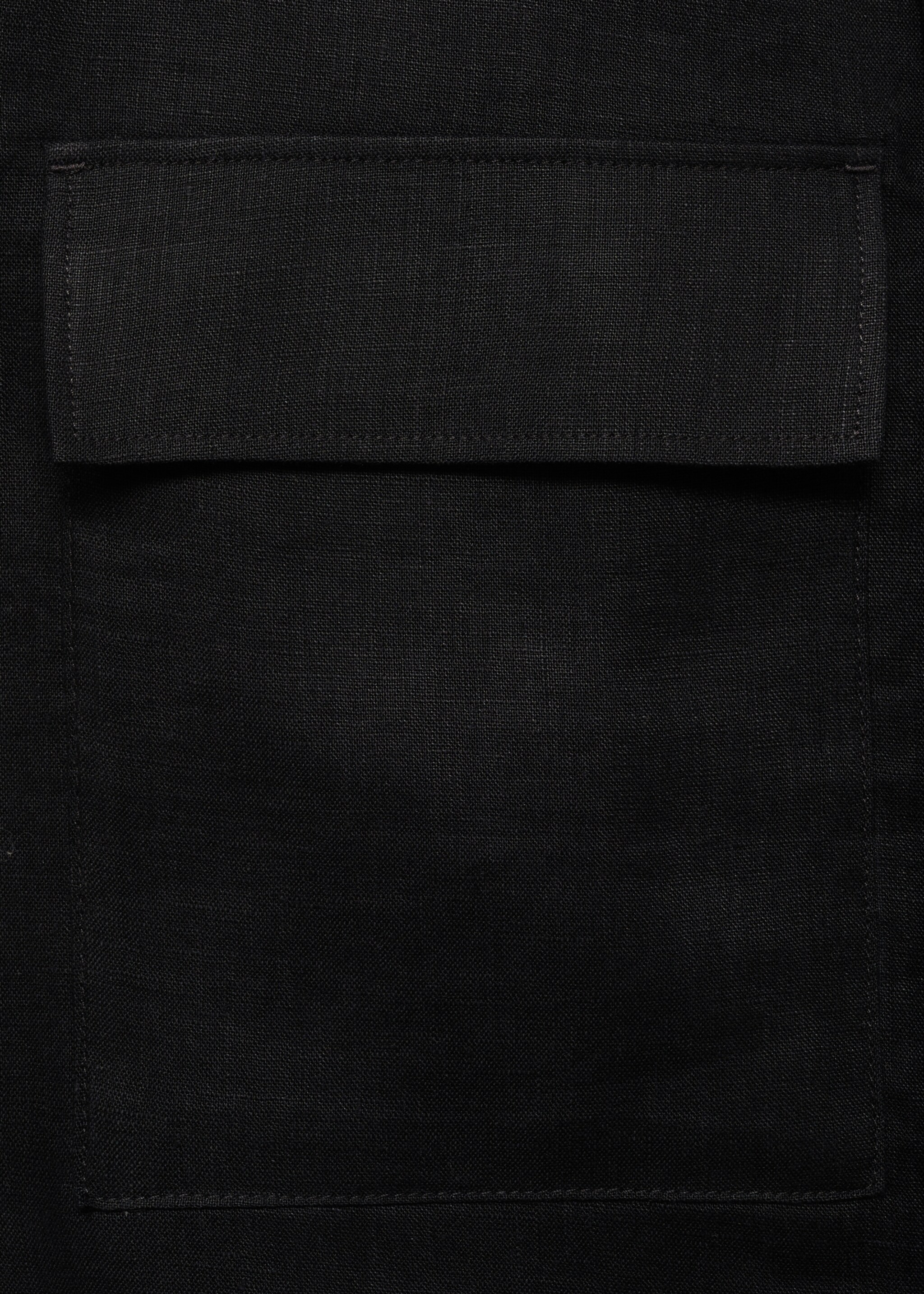 100% linen turtleneck jacket - Details of the article 0, Black. Ref: 87025920-00.