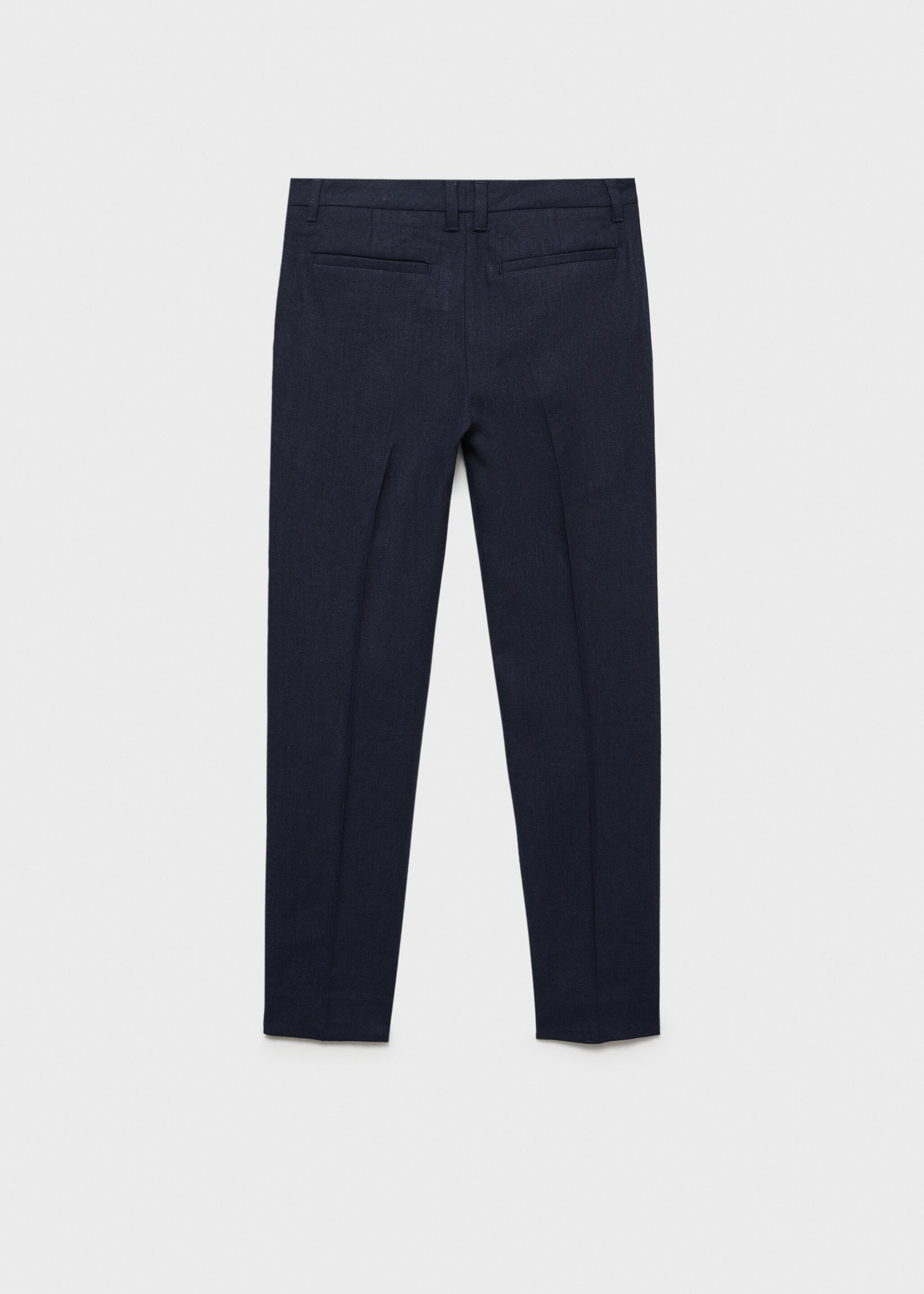 Linen suit trousers - Reverse of the article, Dark Navy. Ref: 87025924-00.