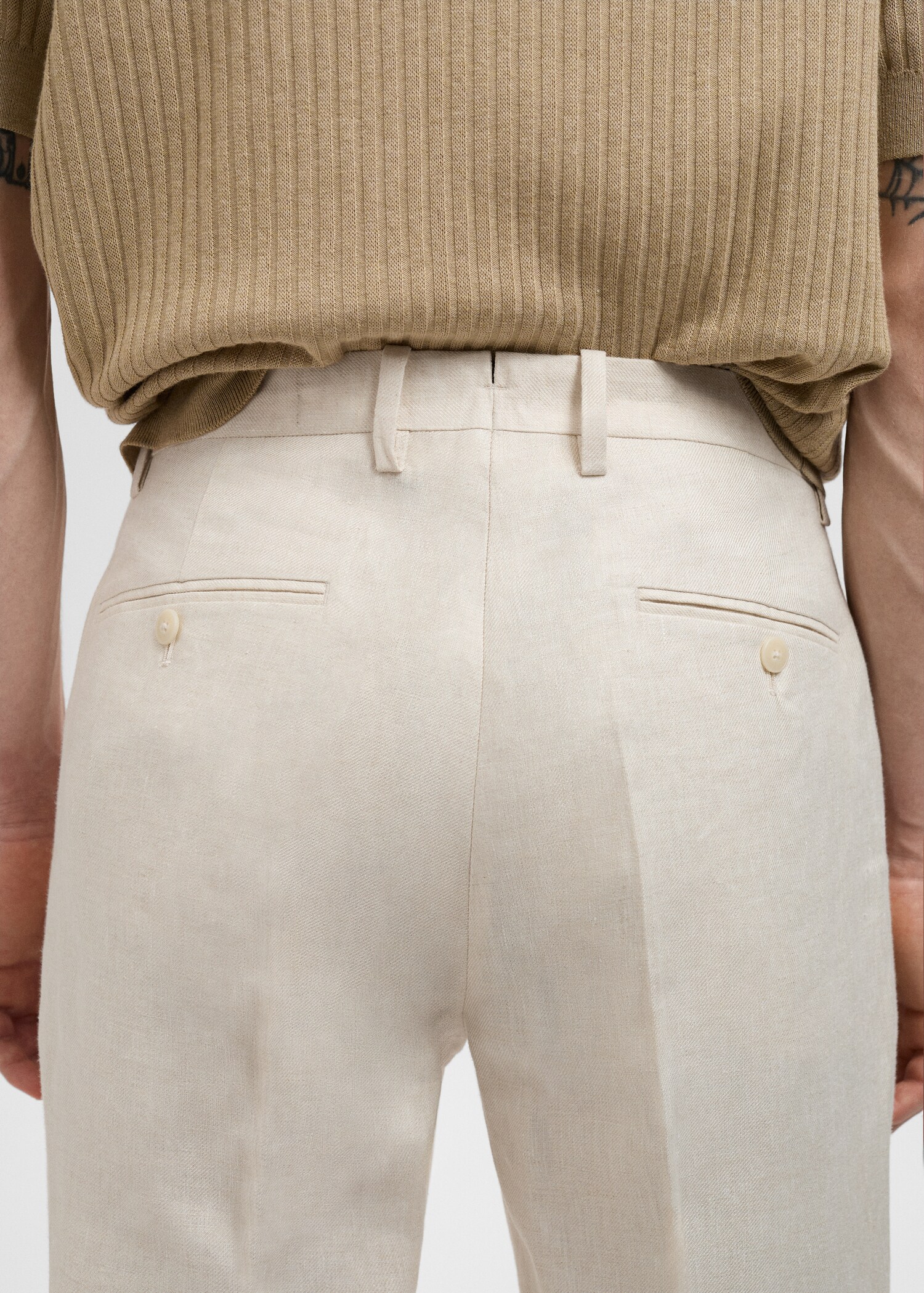 Amalfi 100% linen slim fit suit trousers - Details of the article 6